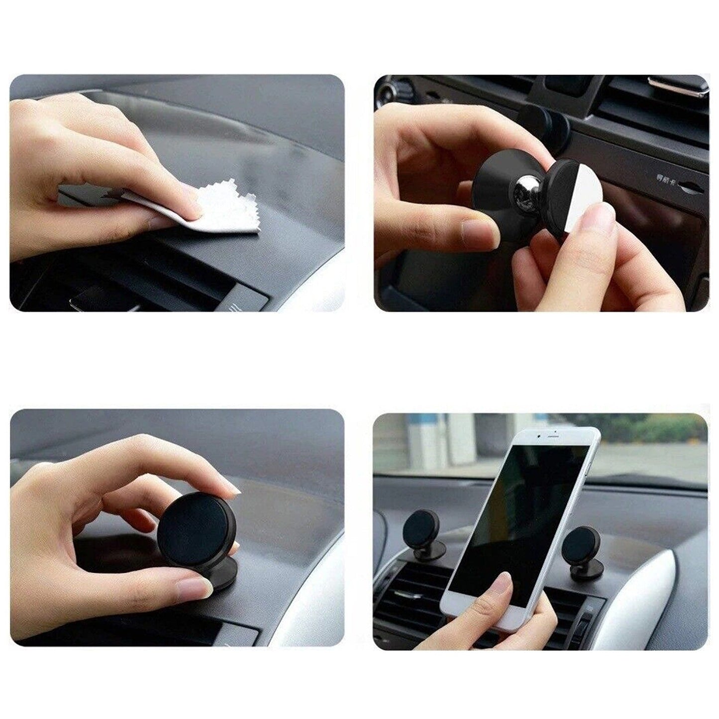 2pcs Magnetic Car Mount Dashboard Mobile Phone Holder Dash Stand