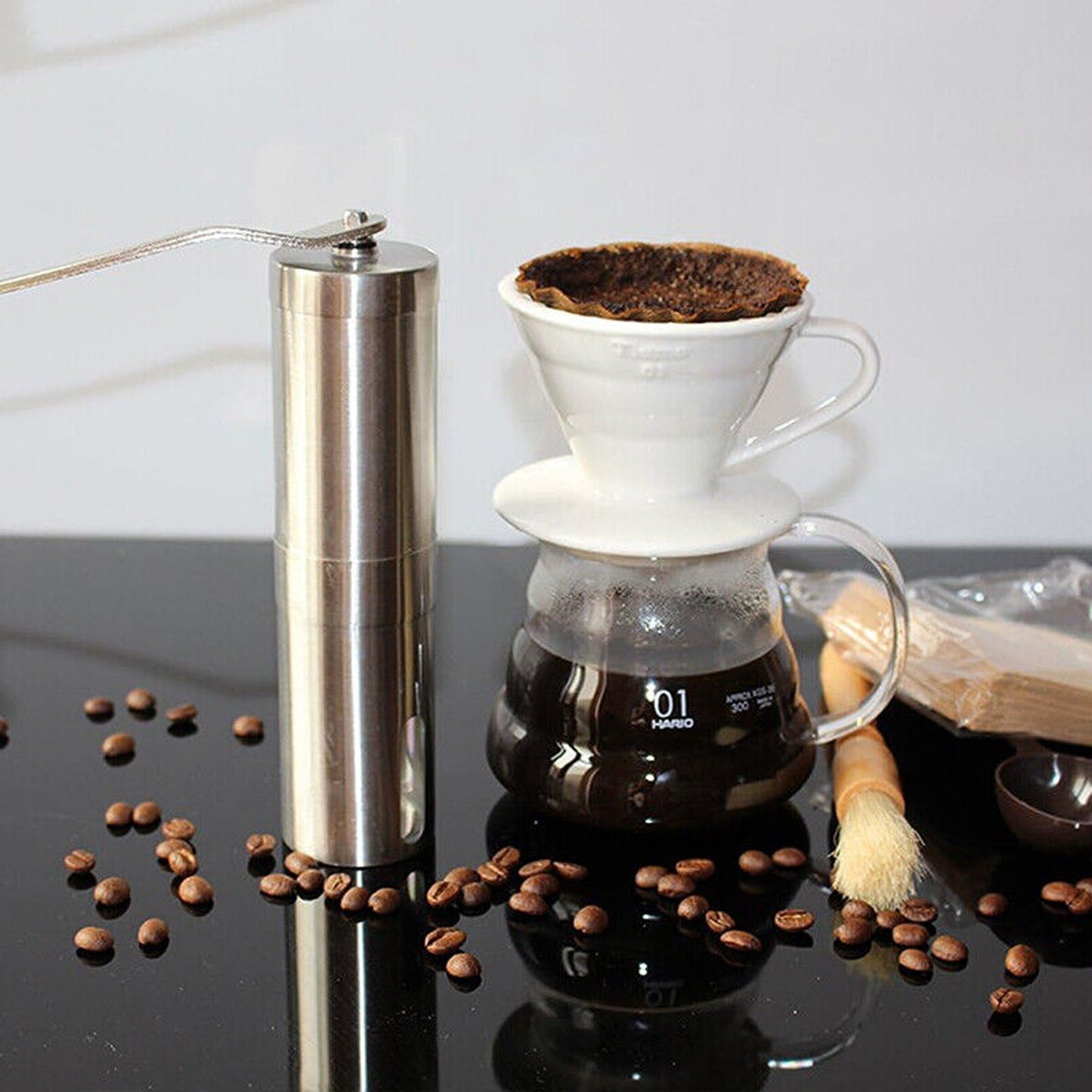 Manual Stainless Steel Coffee Grinder with Ceramic Burr