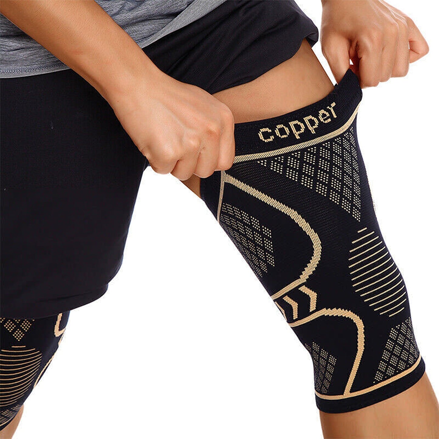 Copper Compression Sleeve for Knee Pain Relief in Sports