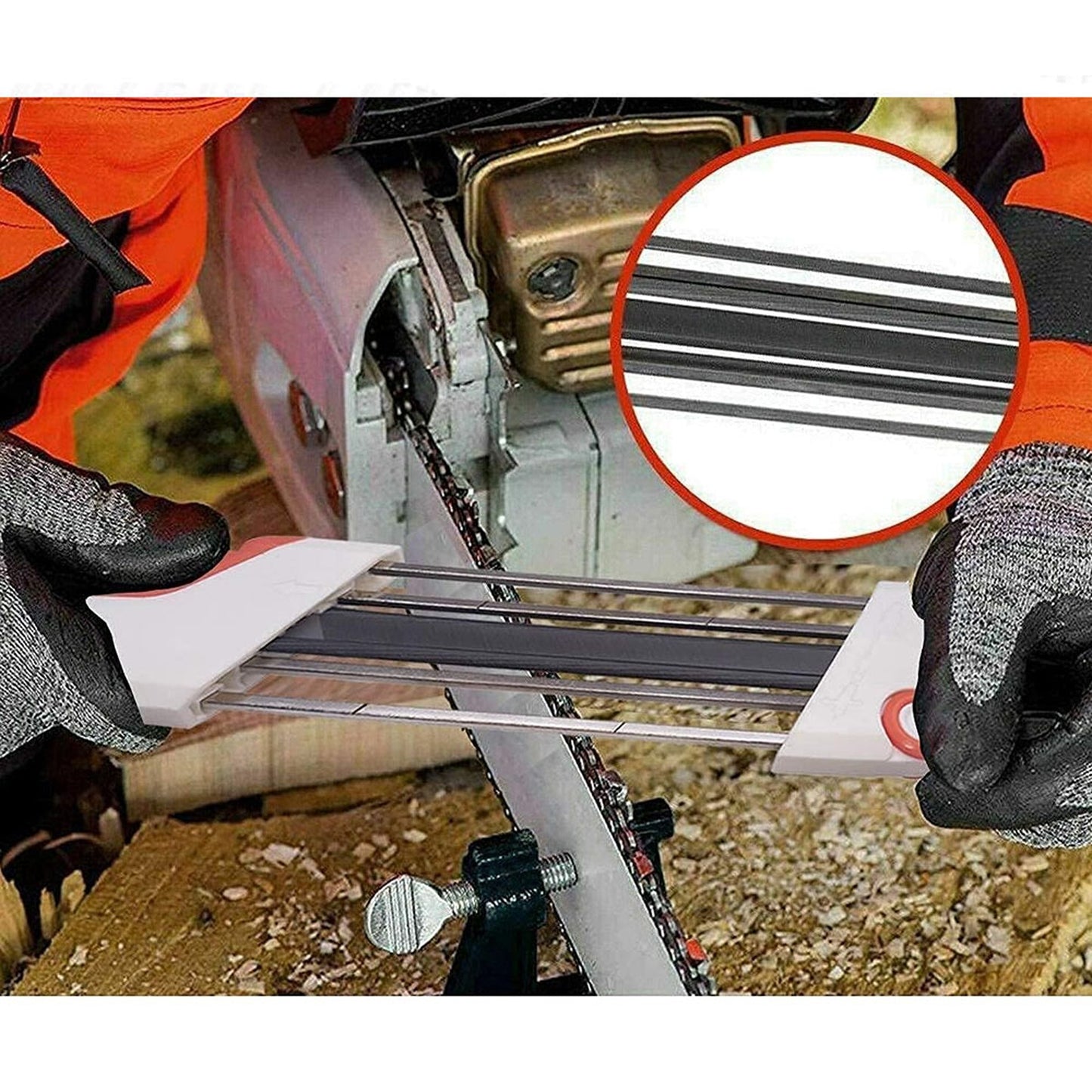 2-in-1 Chainsaw File Sharpener with Metal Chain Kits for Stihl 7/32 5.5mm