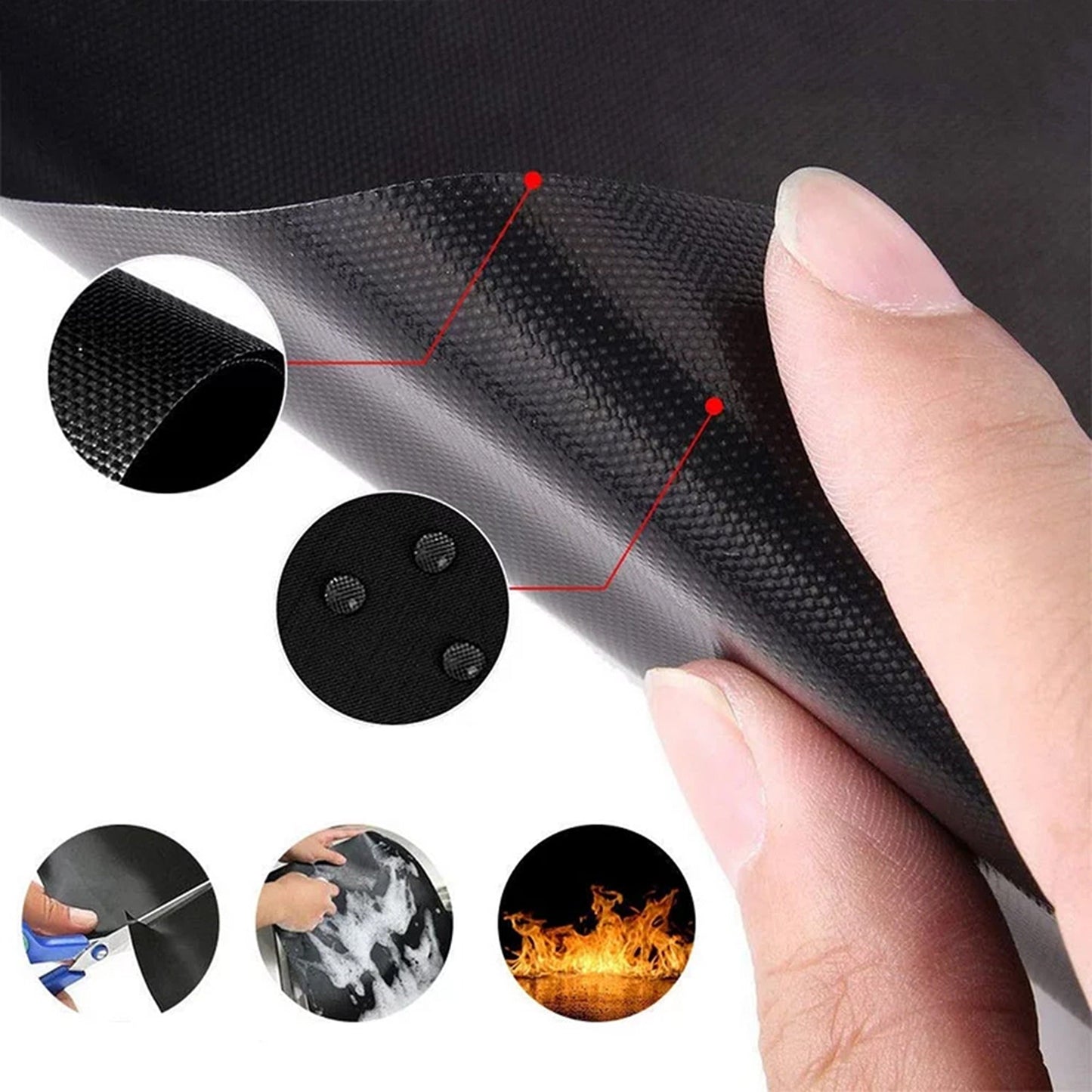 5pcs BBQ Grill Mat Reusable Bake Sheet Teflon Non-Stick for Barbecue