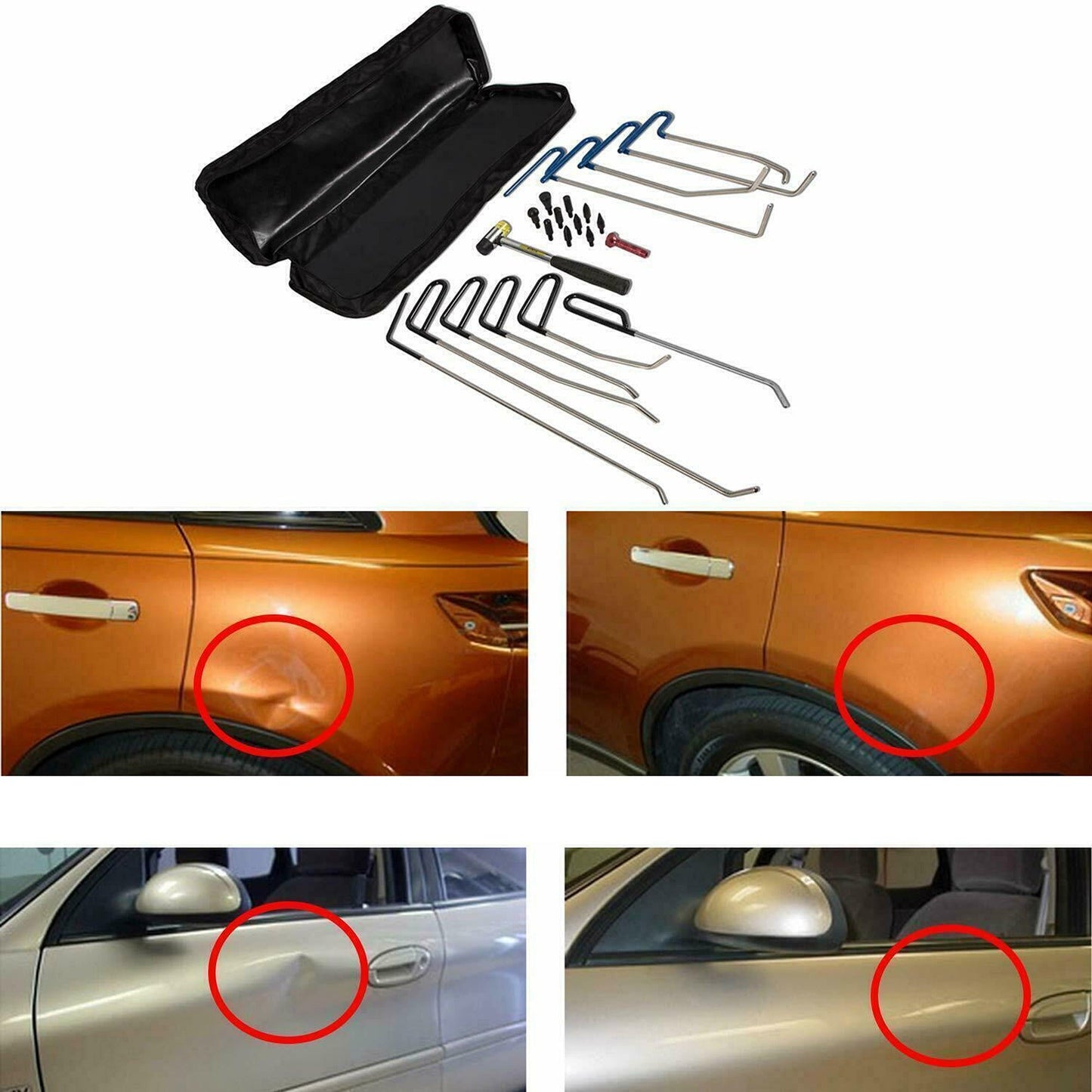 23-Piece PDR Tools Push Rods Set for Paintless Dent Repair