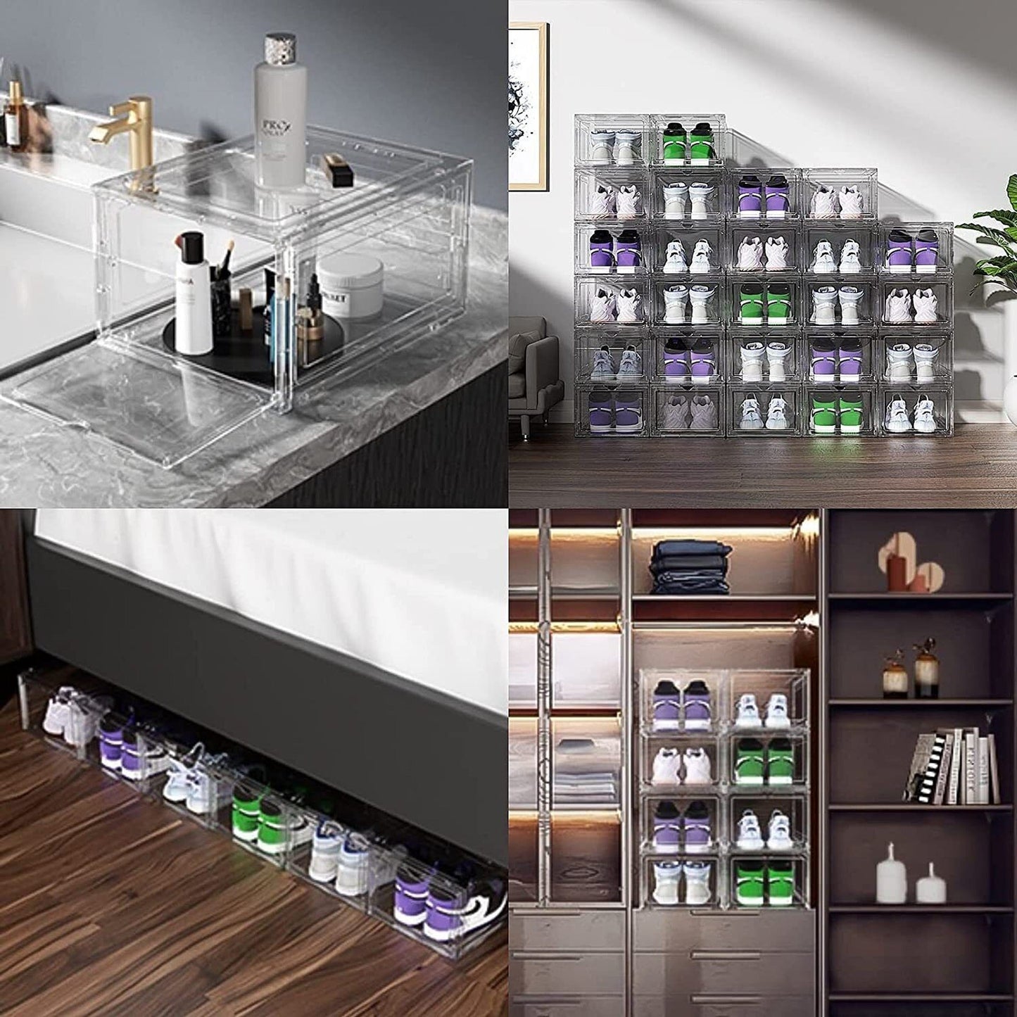 1pc Premium Sneaker Display Stackable Clear Acrylic Shoe Boxes