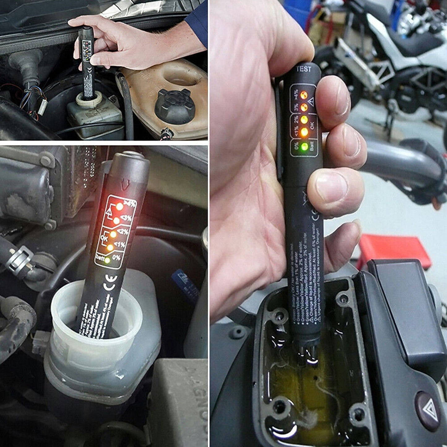 1pc Vehicle Brake Fluid Diagnostic Tester Pen with LED for DOT3/DOT4