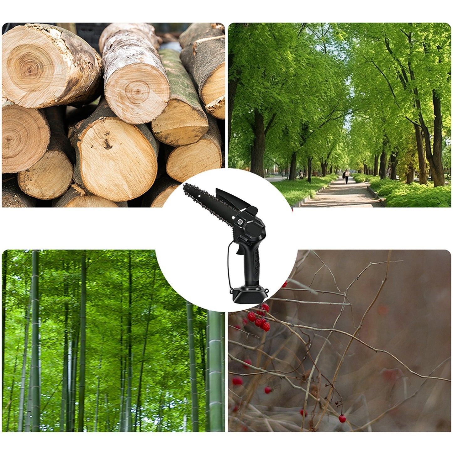 2-in-1 Cordless Pole Chainsaw and Tree Pruner Compatible with Makita 18V Battery