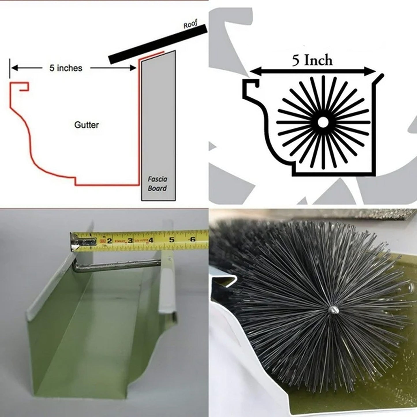 24pcs Gutter Brush Guard for Roof Leaf Protection Heavy Duty