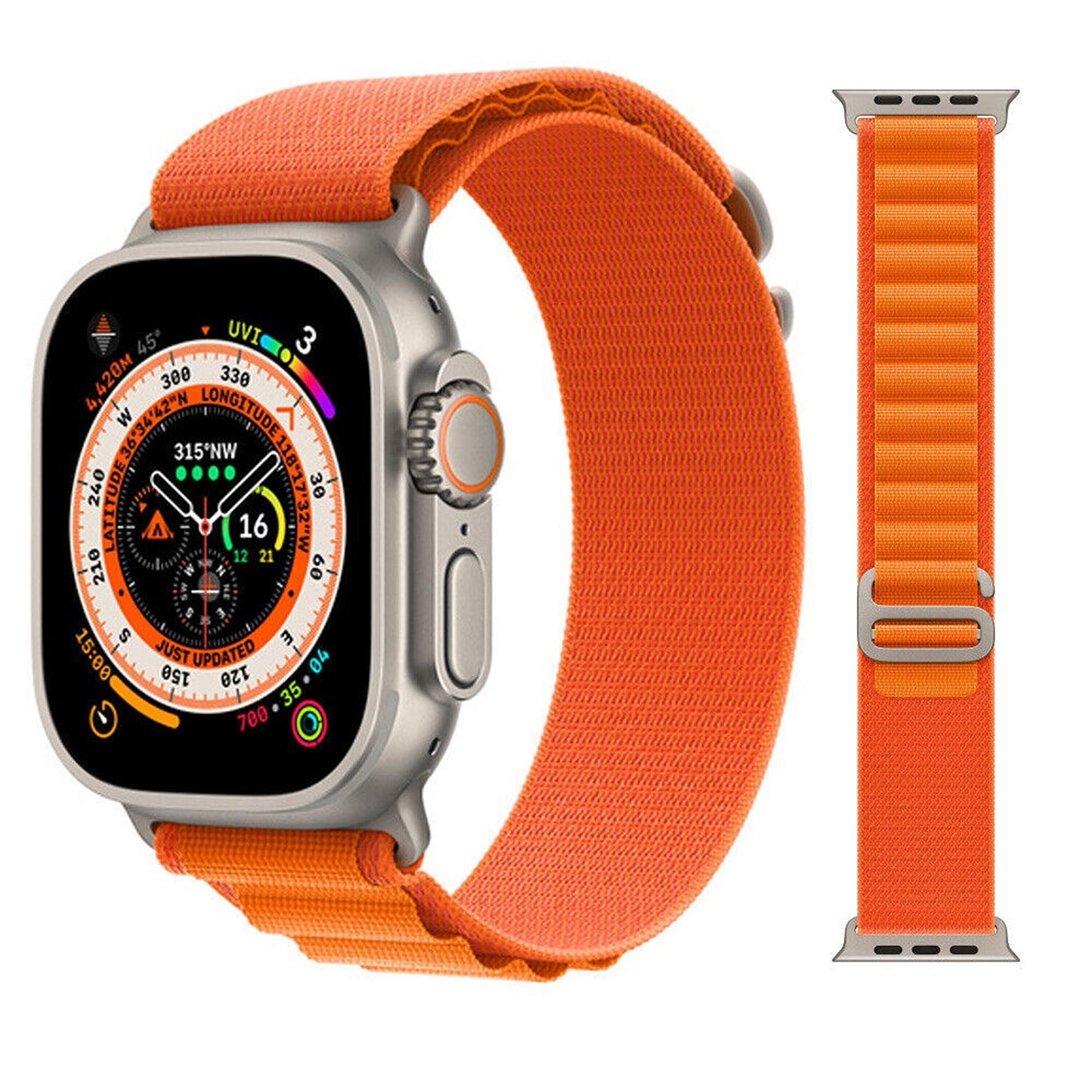 Alpine Loop Orange For Apple Watch Band Strap Series 9 8 7 40 44 41 45 49mm Alpine Trail Loop