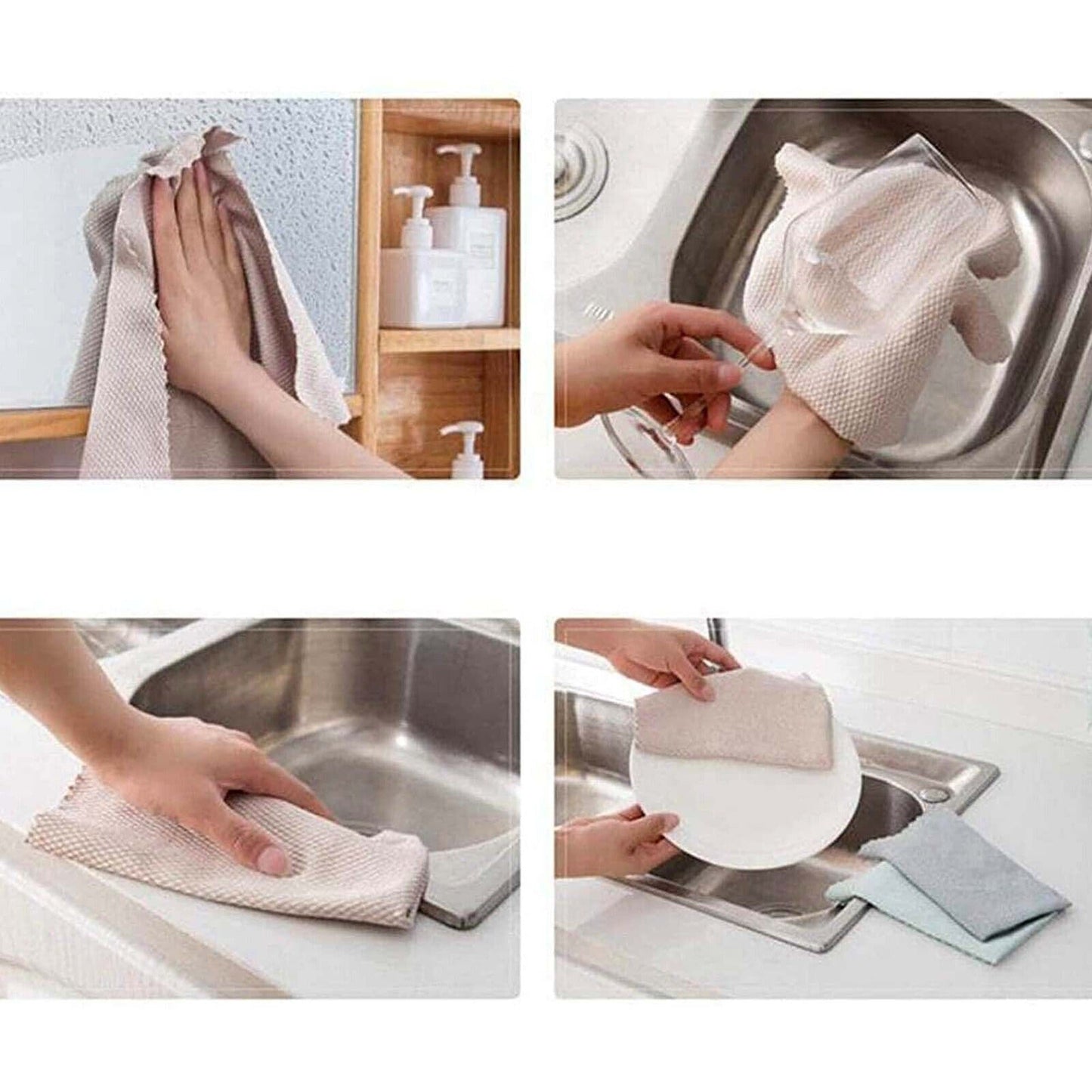 Reusable Nano Cloths Cleaning Streak-Free Miracle Kitchen Rags