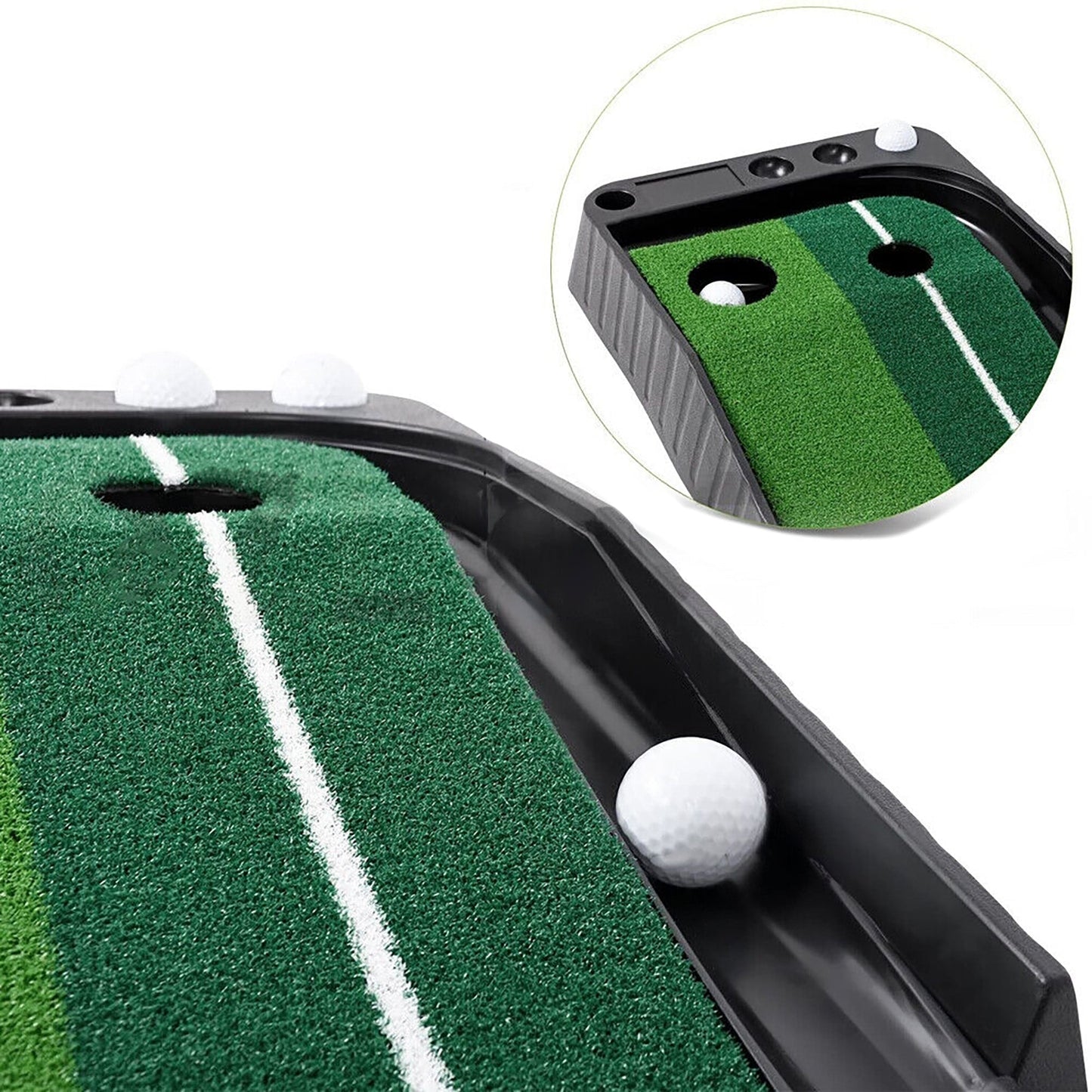 Portable Auto-Return 3M Golf Practice Putting Mat Indoor Outdoor Putter Trainer