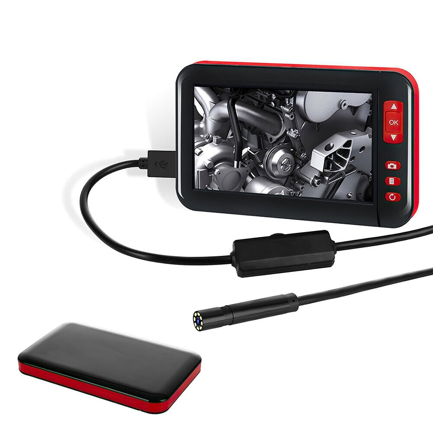 Industrial Endoscope with 4.3in HD Screen 1080P Borescope Inspection Camera