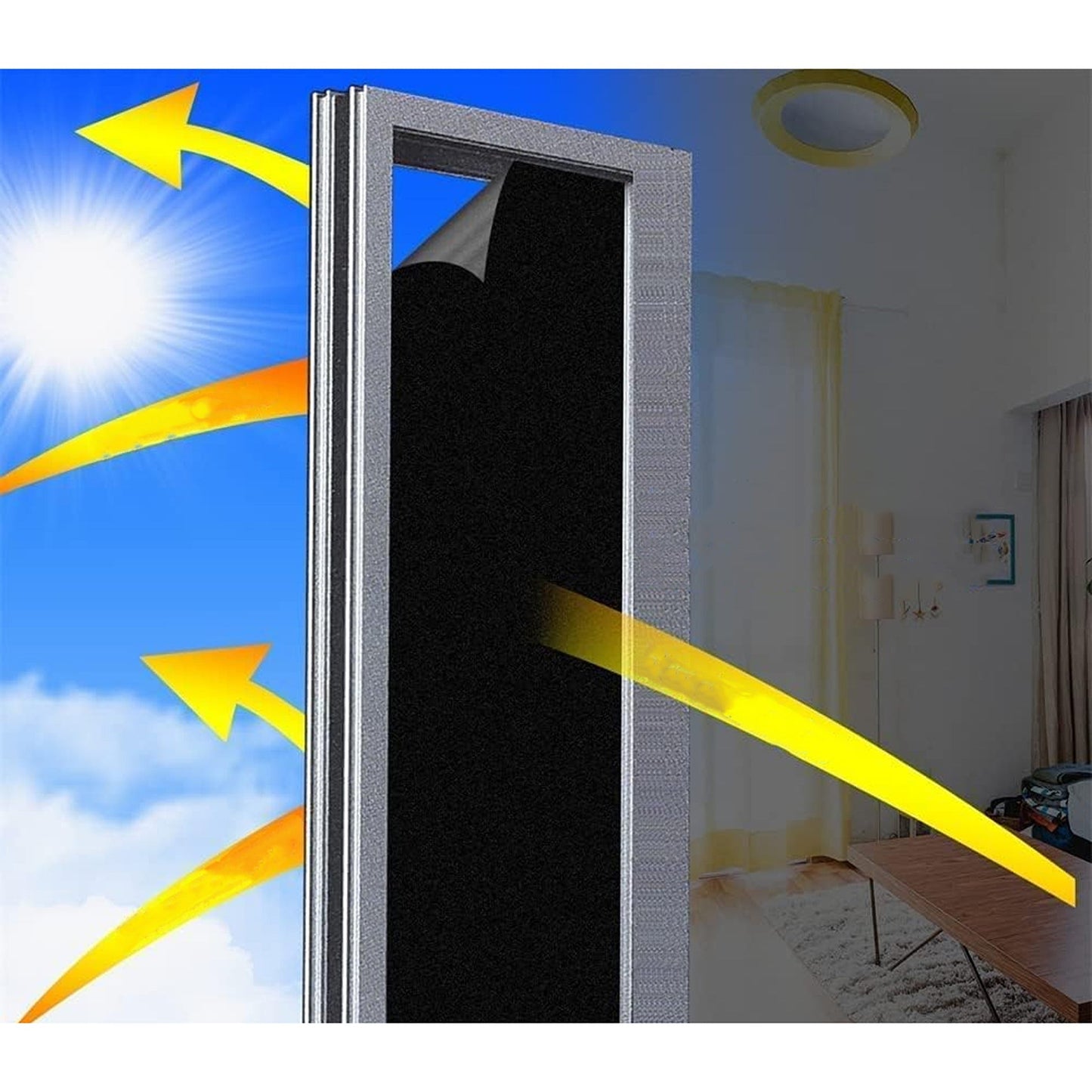 Blackout Static Cling Window Glass Film UV Sun Block Privacy Protection
