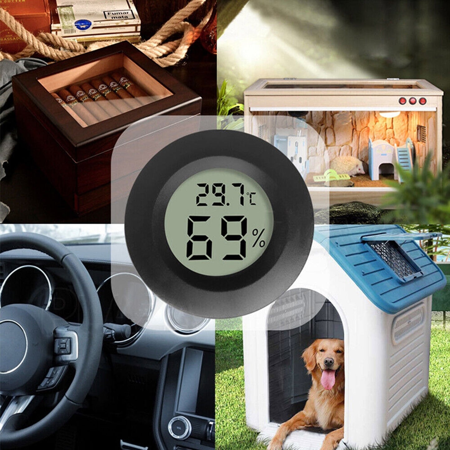 4pcs Mini Digital LCD Thermometer Indoor Hygrometer Humidity Meter