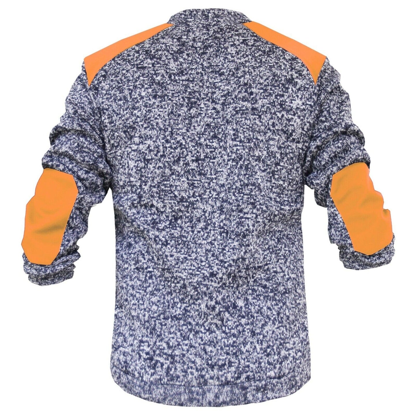 Navy Orange Panel Zip Marble Body Work Jumper with Chest Pocket
