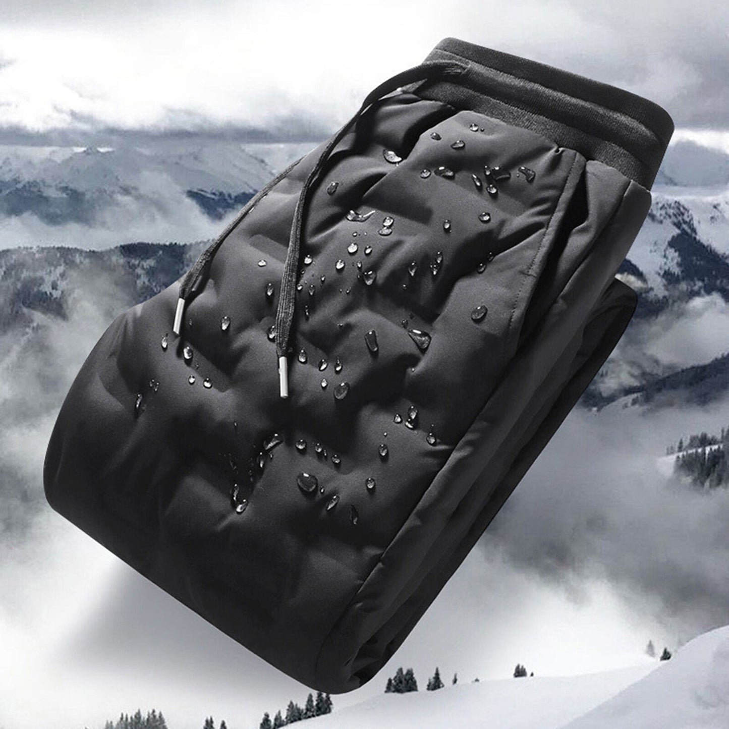 Men Thicken Warm Fleece Lined Waterproof Winter Trousers