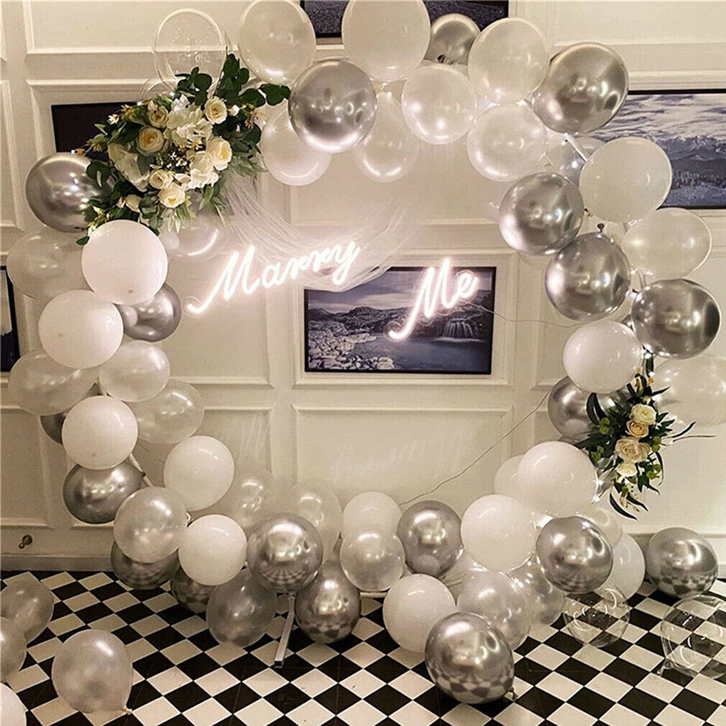 2M Round Circle Wedding Arch with Flower Display Hoop