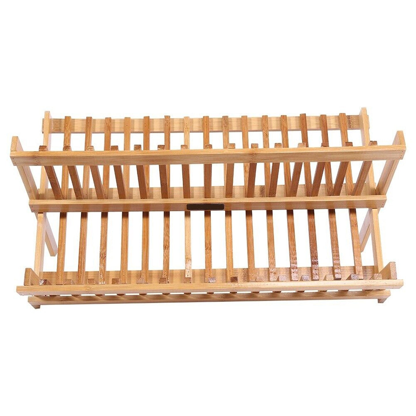 Bamboo Dish Rack with 2 Tiers and Cutlery Holder