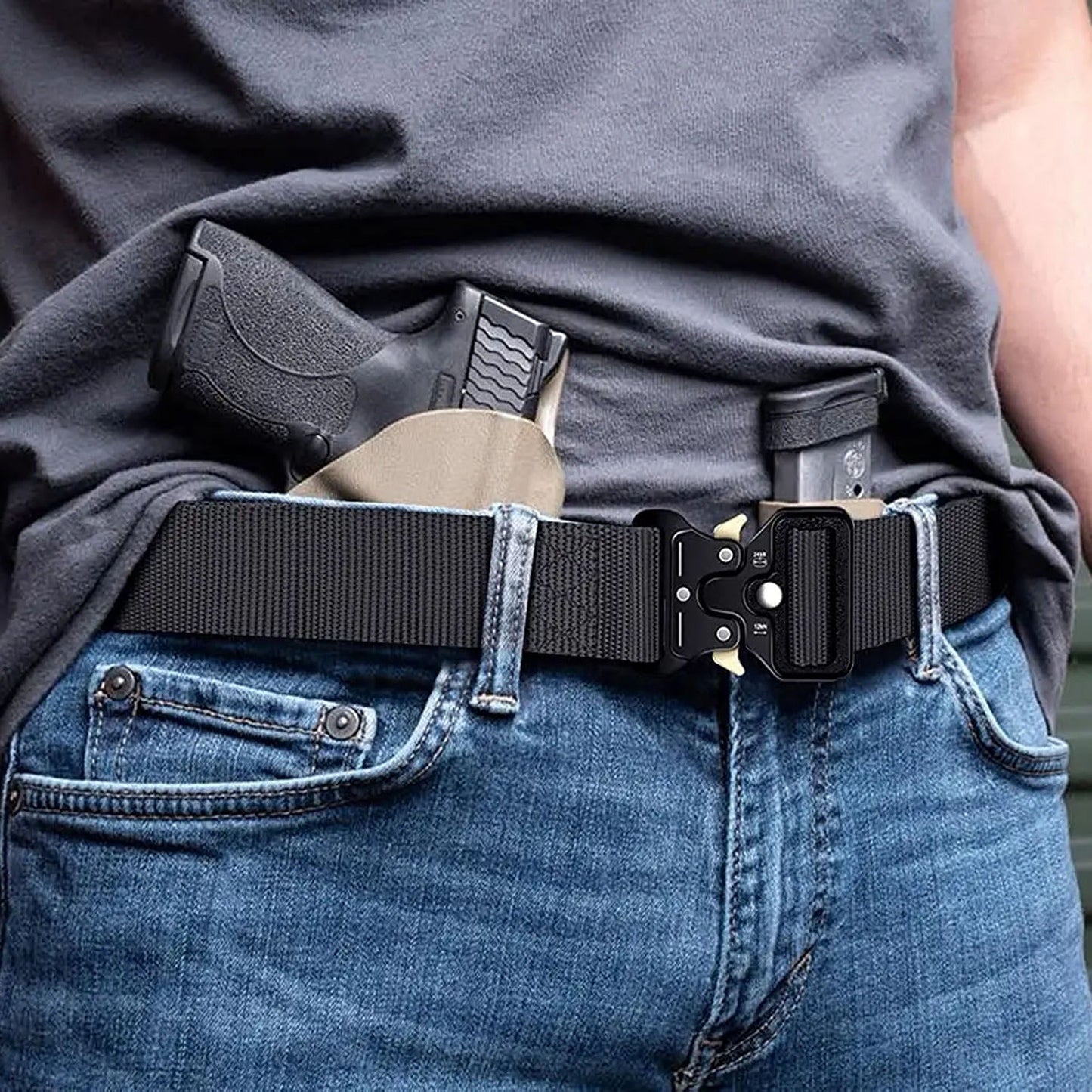 Heavy-Duty Canvas Outdoor Utility Belt for Work and Casual Wear