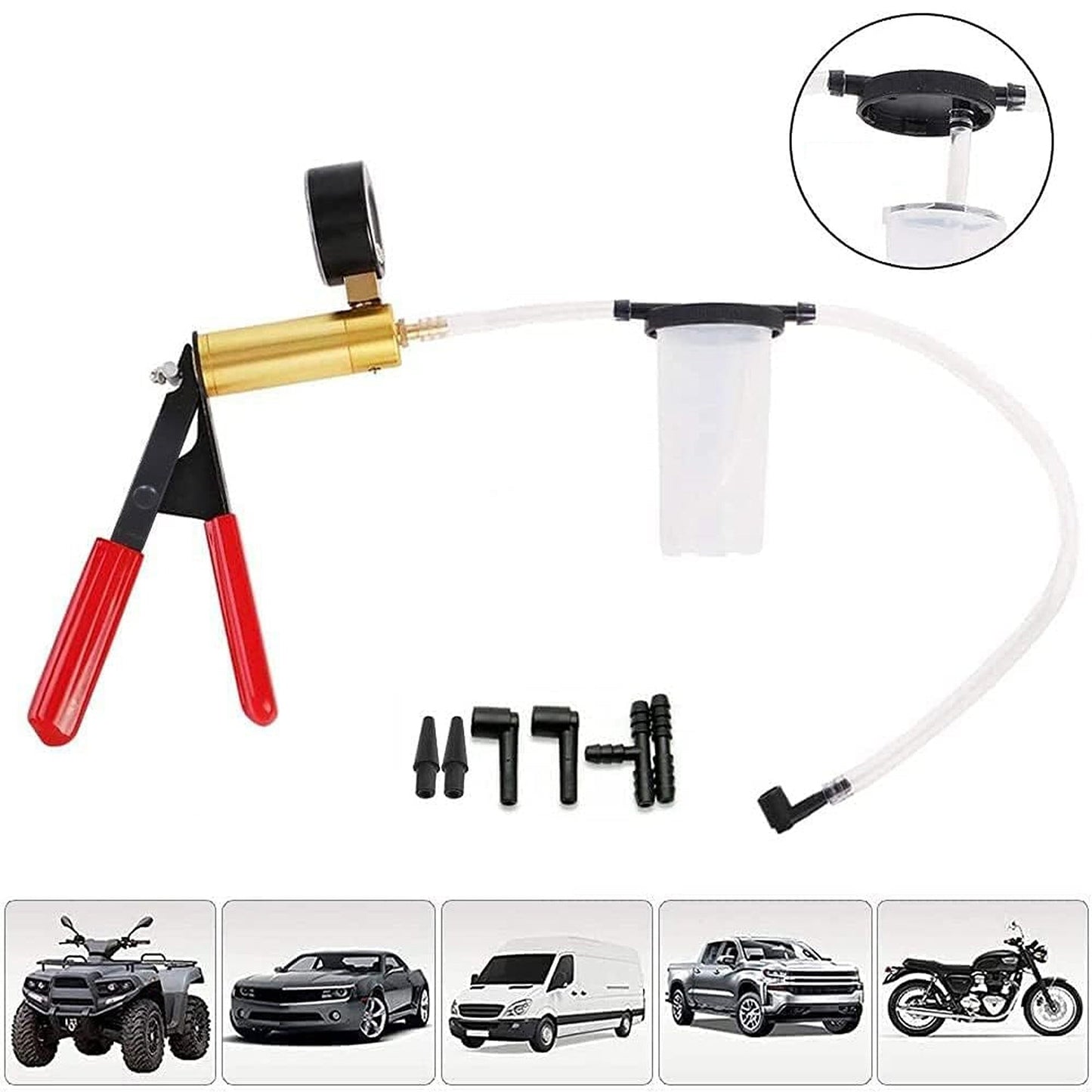 Handheld Brake Bleeding Vacuum Pump Kit for Motorbike and Car Testing