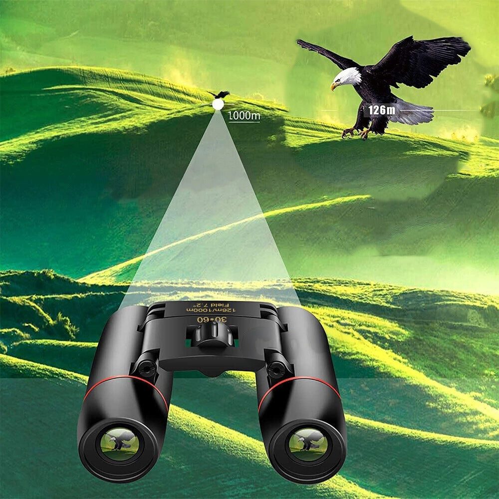 Mini Folding Travel Binoculars Telescope with Day Night Vision 30x60