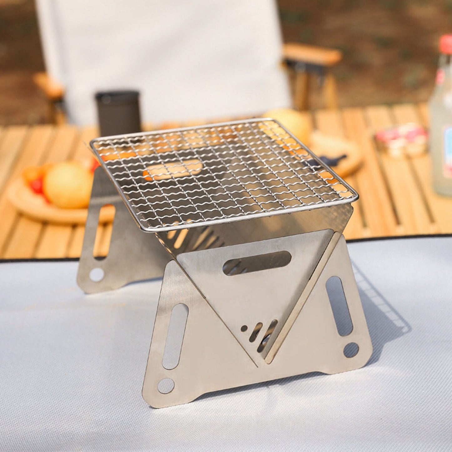 Portable Foldable Stainless Steel BBQ Grill for Outdoor Camping