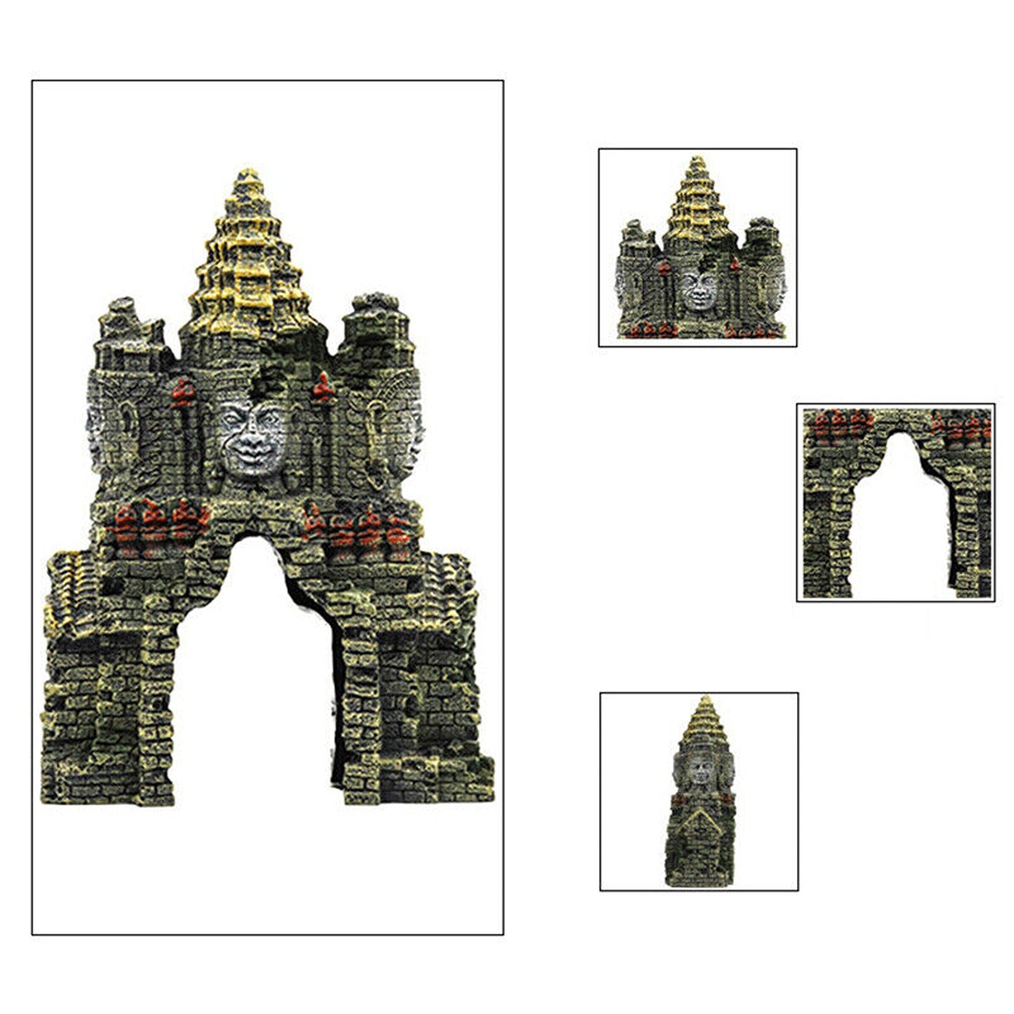 Resin Aquarium Decorations Four-faced Buddha Statue for Fish
