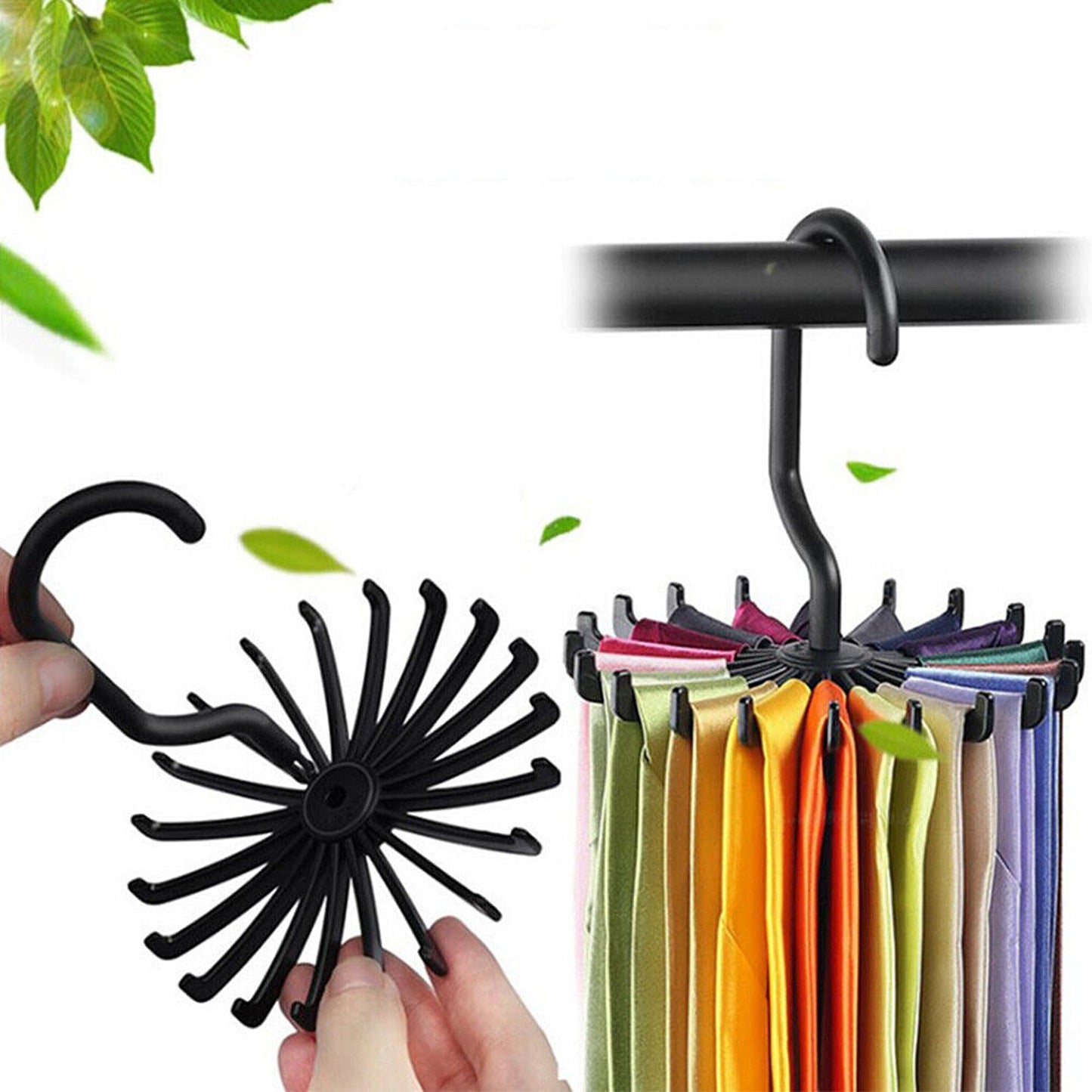Clothes Organizer Rotating Hanger Stand for Ties Belts and Scarves