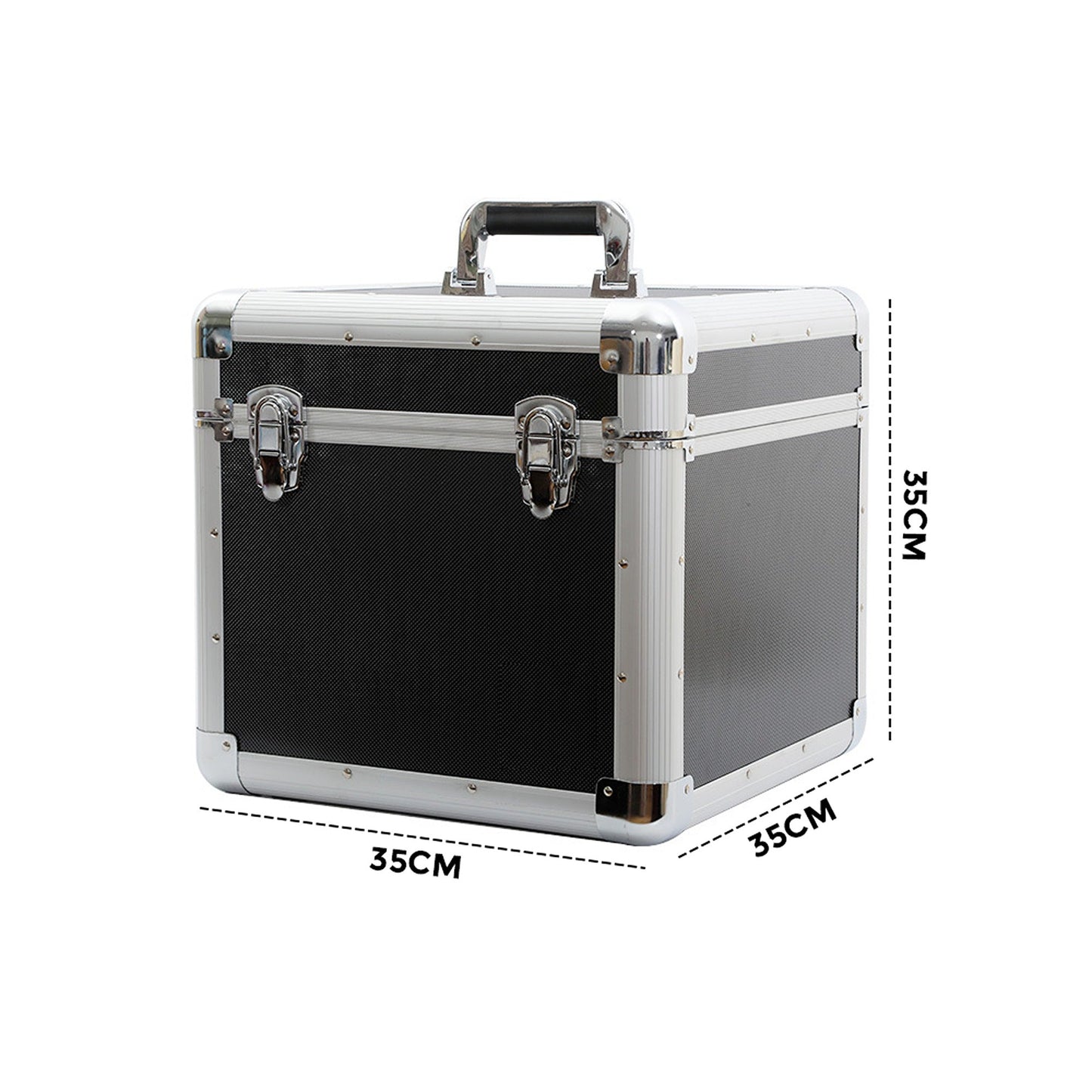 Heavy Duty DJ Vinyl Record Storage Flight Case Aluminum Holds 100 12-Inch Records