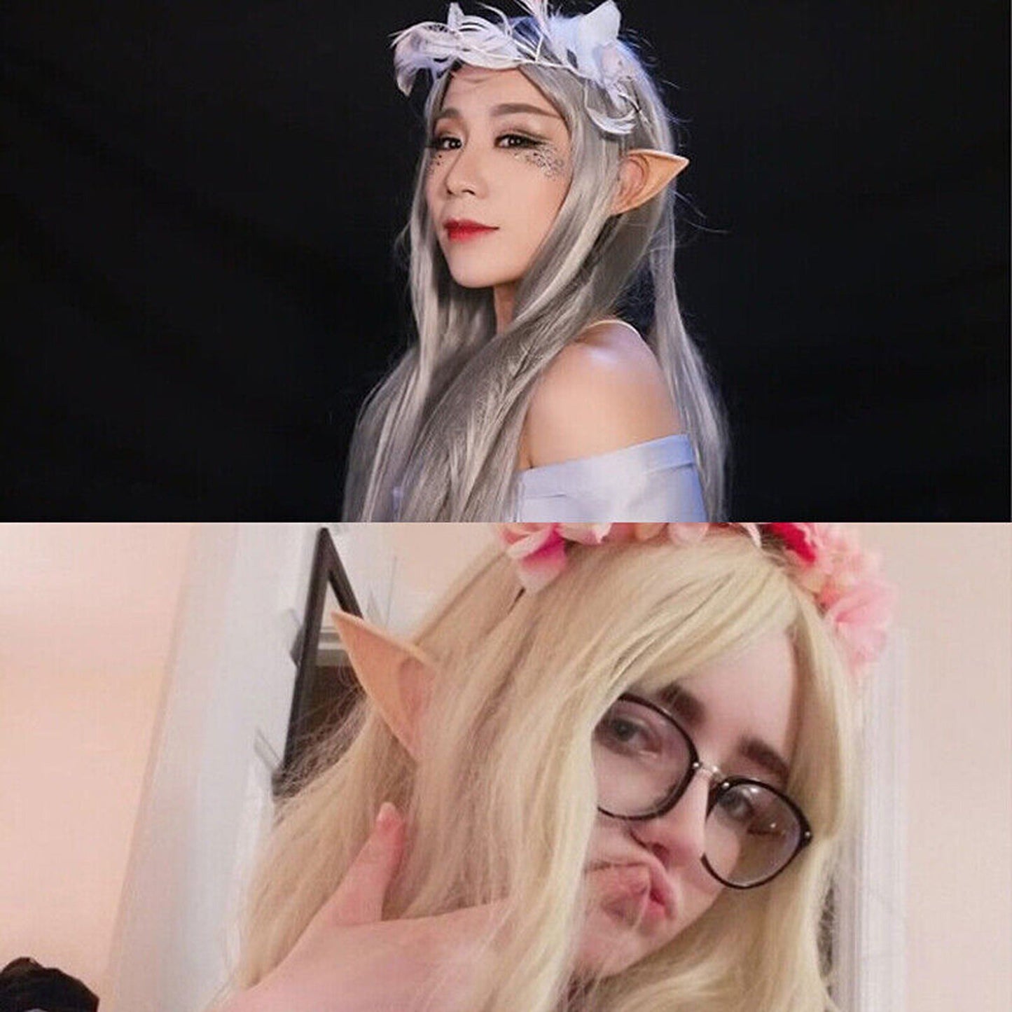 1pair Cosplay Rubber Elf Ears Fairy Pixie Style for Halloween