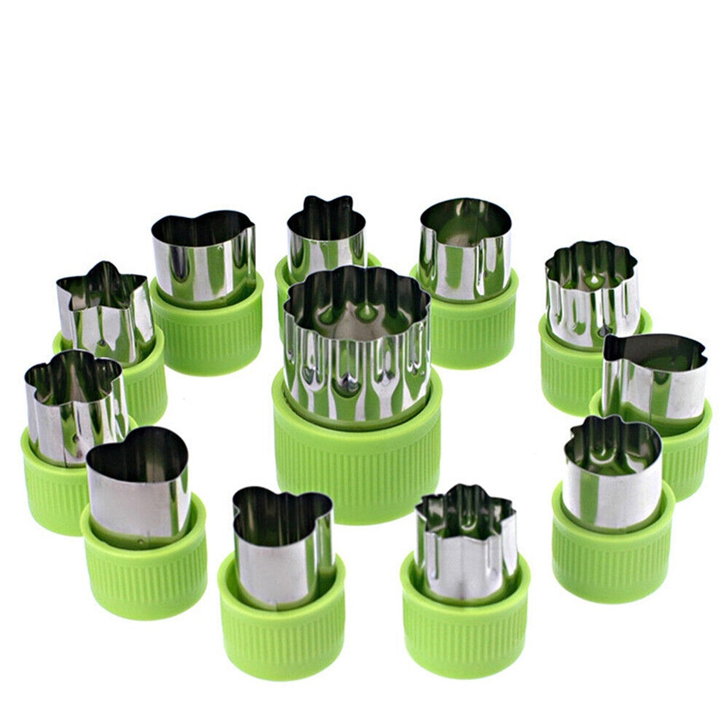 12pcs Mini Stainless Steel Fruit and Vegetable Food Shape Cookie Cutters