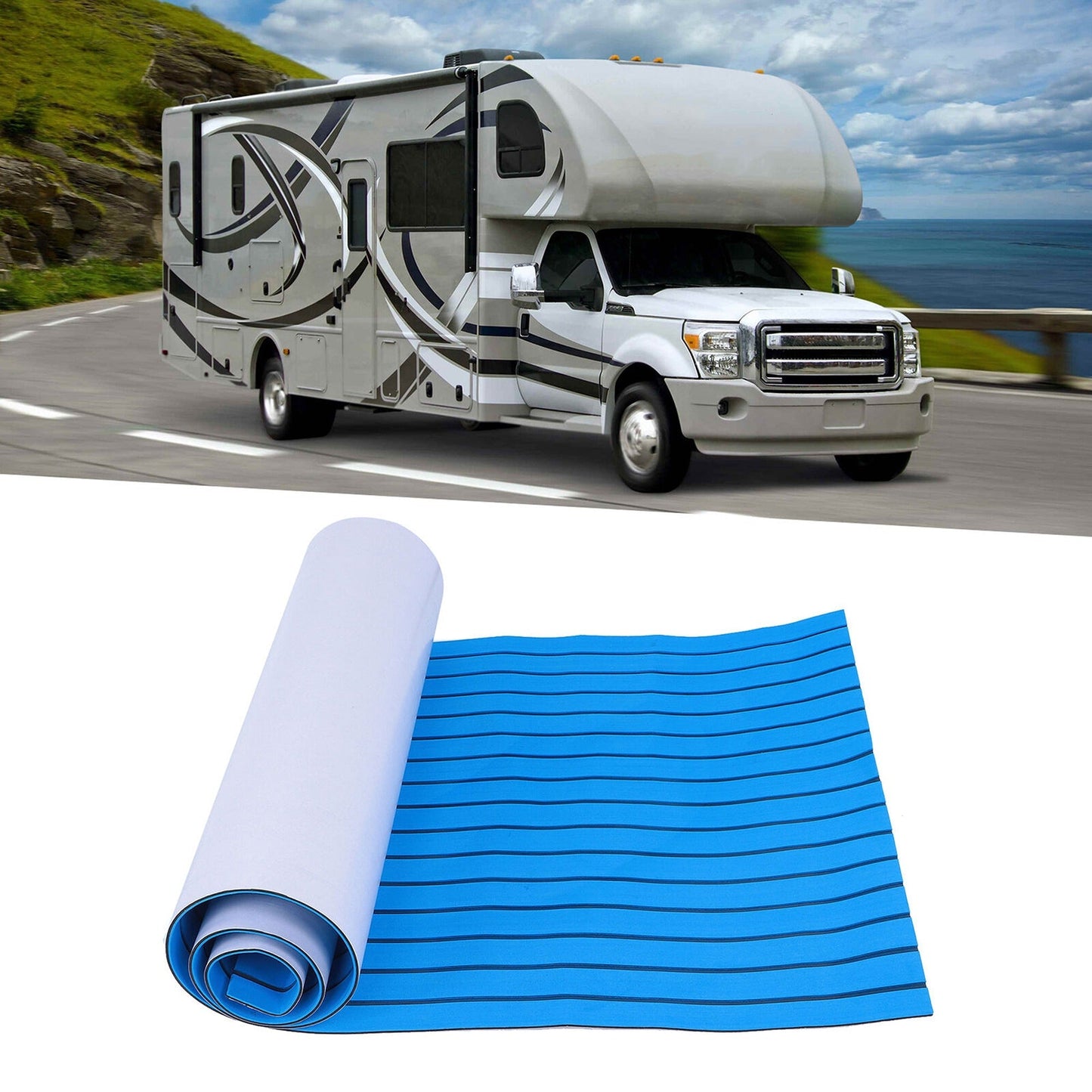 Blue Teak-Like EVA Foam Marine Decking Mat for Boats 90x240cm