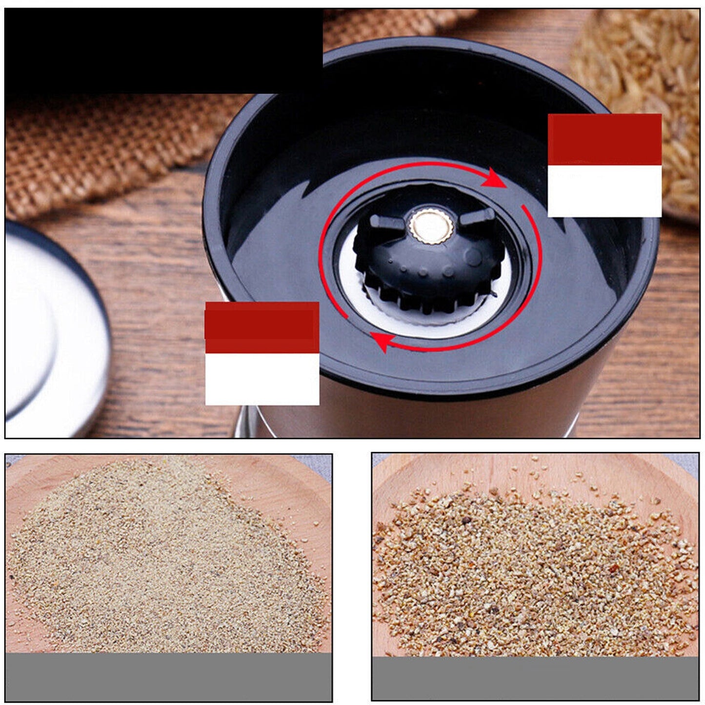 2pcs Adjustable Salt and Pepper Grinder Set Stainless Steel Glass Mill