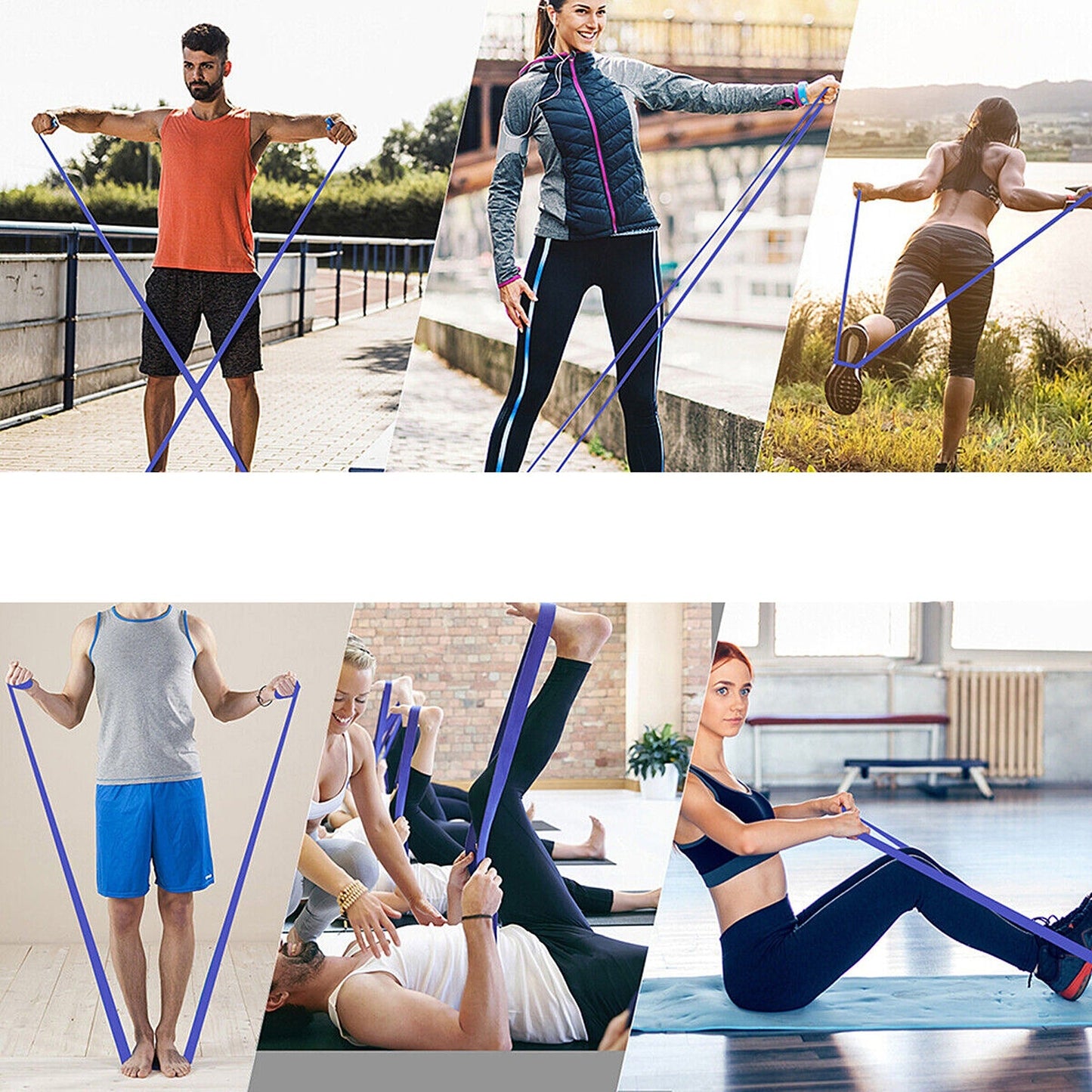 4 Sets of Heavy Duty Resistance Yoga Bands for Body Exercise and Fitness