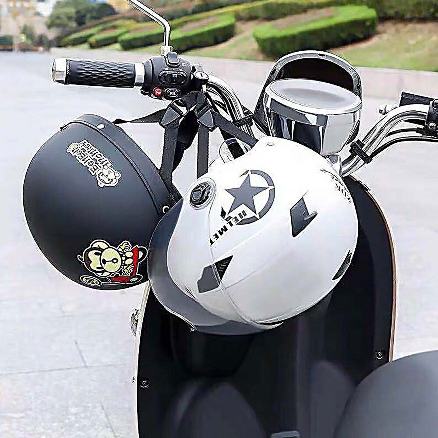 Universal Motorcycle Helmet Lock with Handlebar Hook Anti-theft
