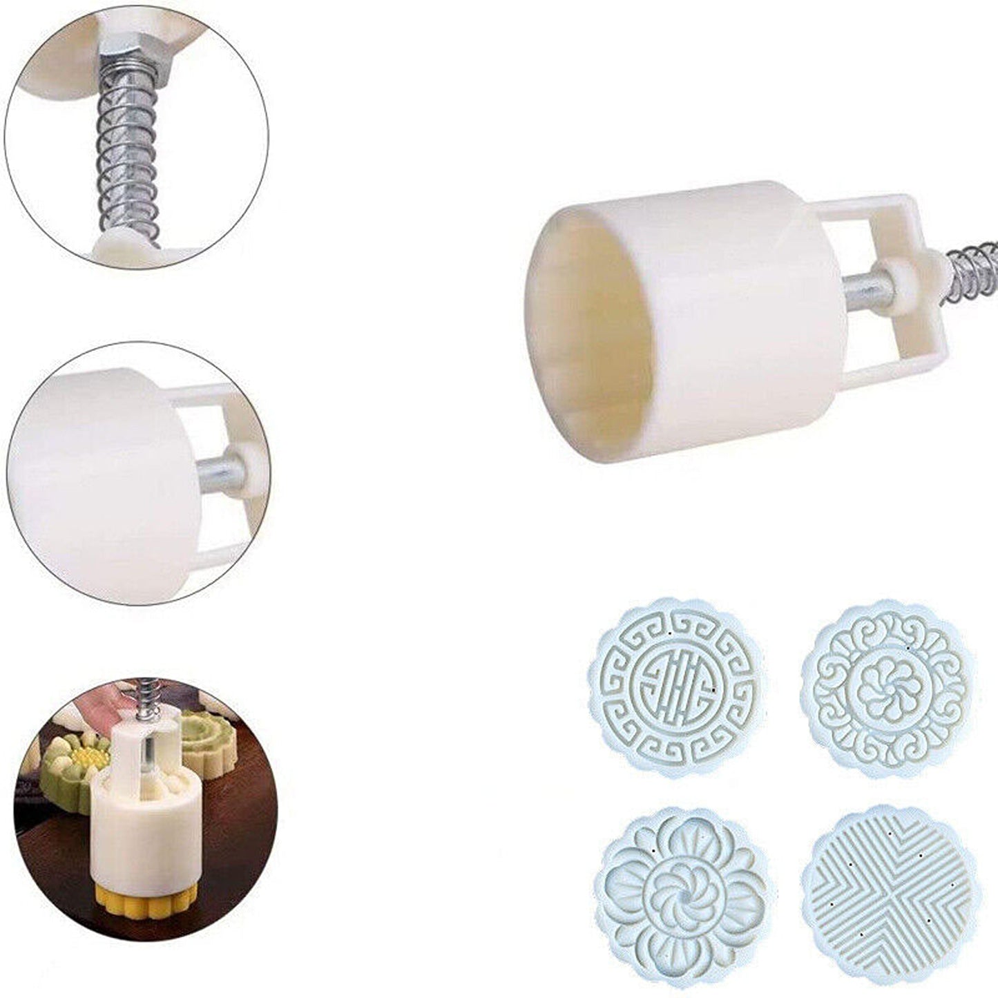 DIY Moon Cake Flower Stamps Mold Round Pastry Decor Cookies