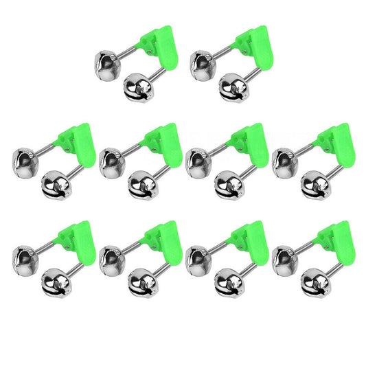 Double Rod Fishing Alarm Bells Bite Indicator Hot Green