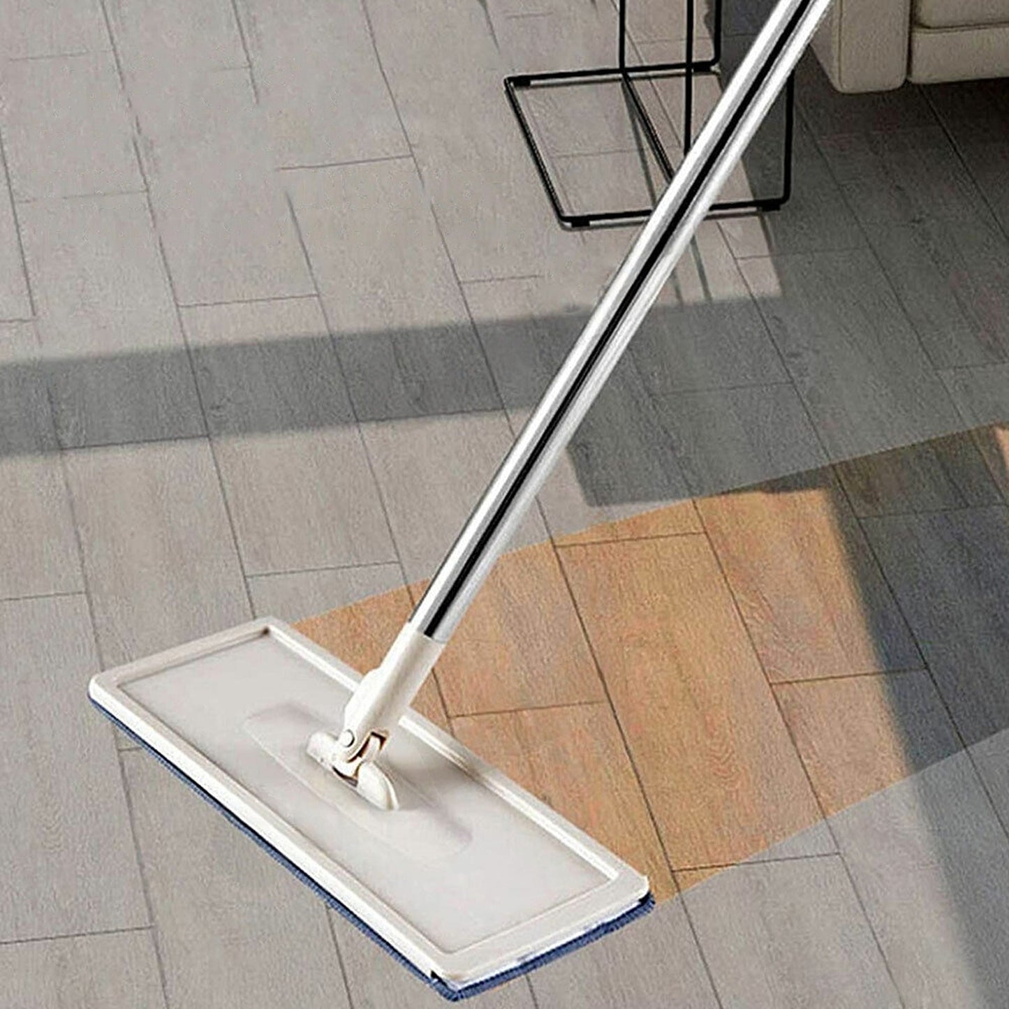 Microfiber Flat Mop and Bucket Floor Cleaner Set Wet Dry with 2 Pads