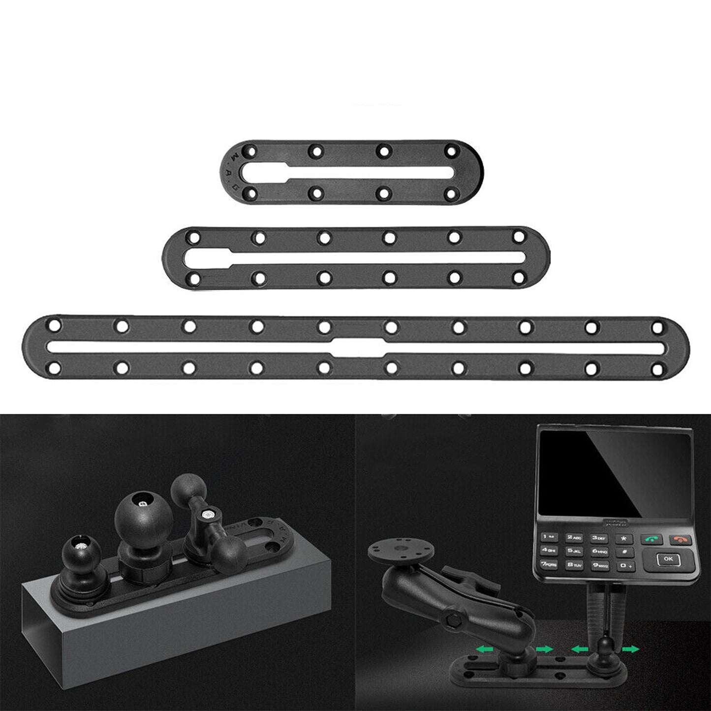 Kayak Rod Mounting Bracket with Slide Track Rails