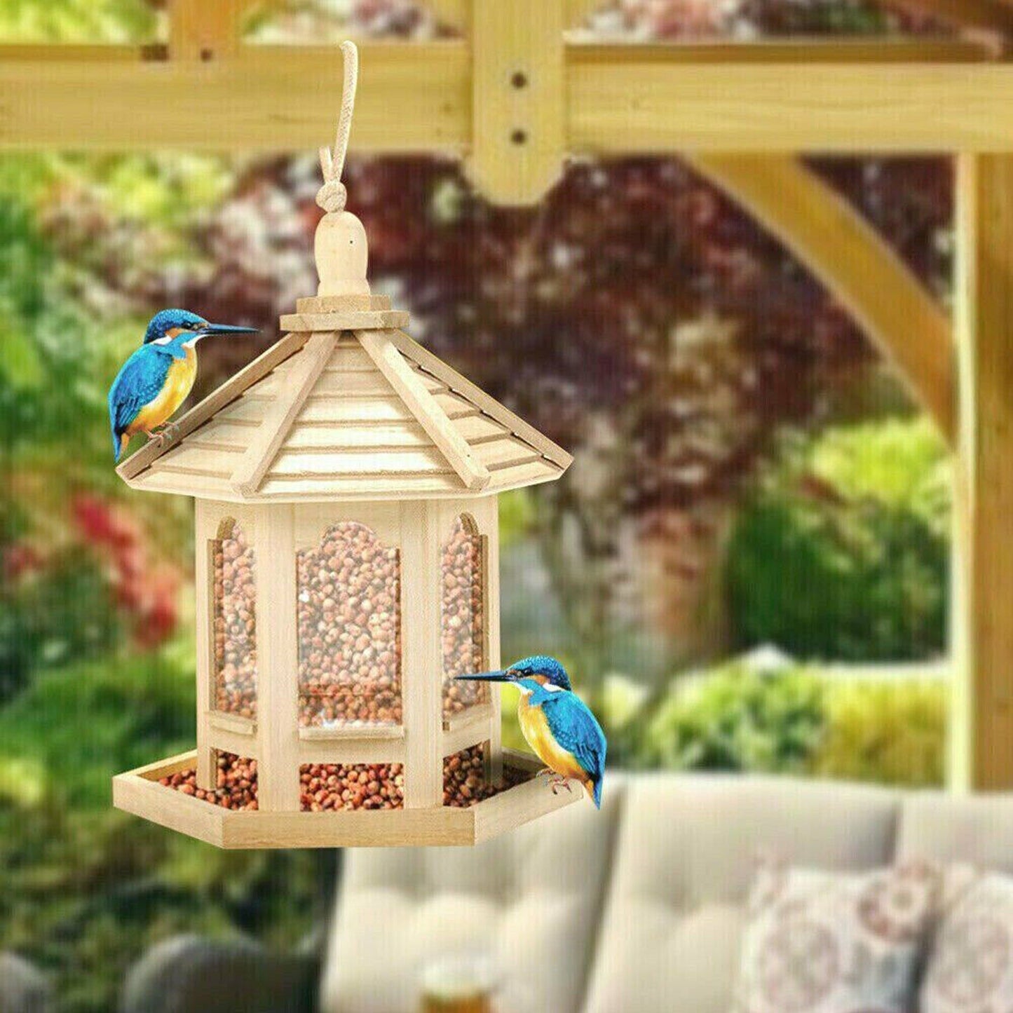 Waterproof Hanging Bird Feeder for Garden Gazebo Style