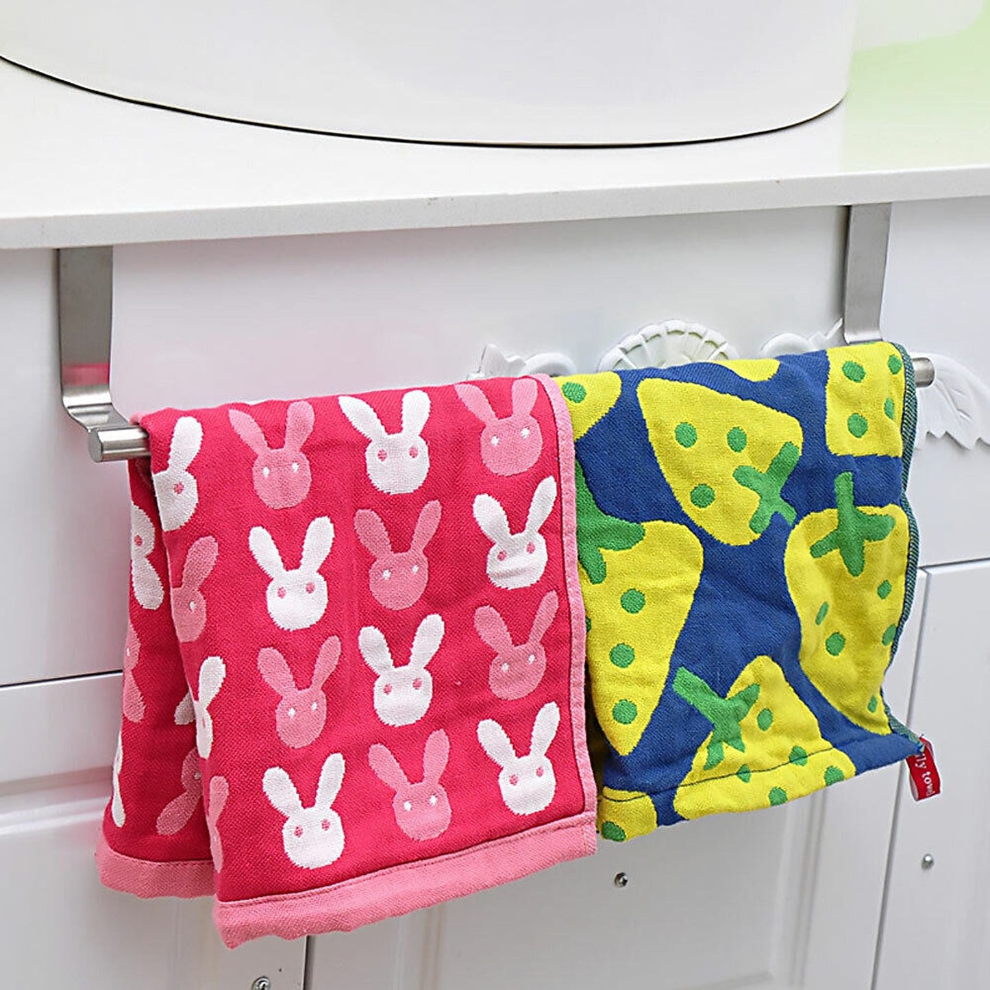 Over Door Tea Towel Rack Bathroom Rail Cupboard Hanger Hook