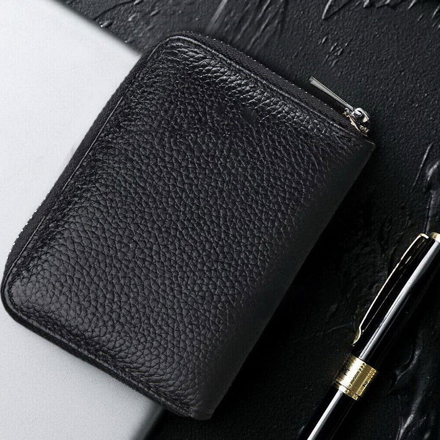 Genuine Leather RFID Blocking Wallet Credit Card Holder Business Case 22 Cards