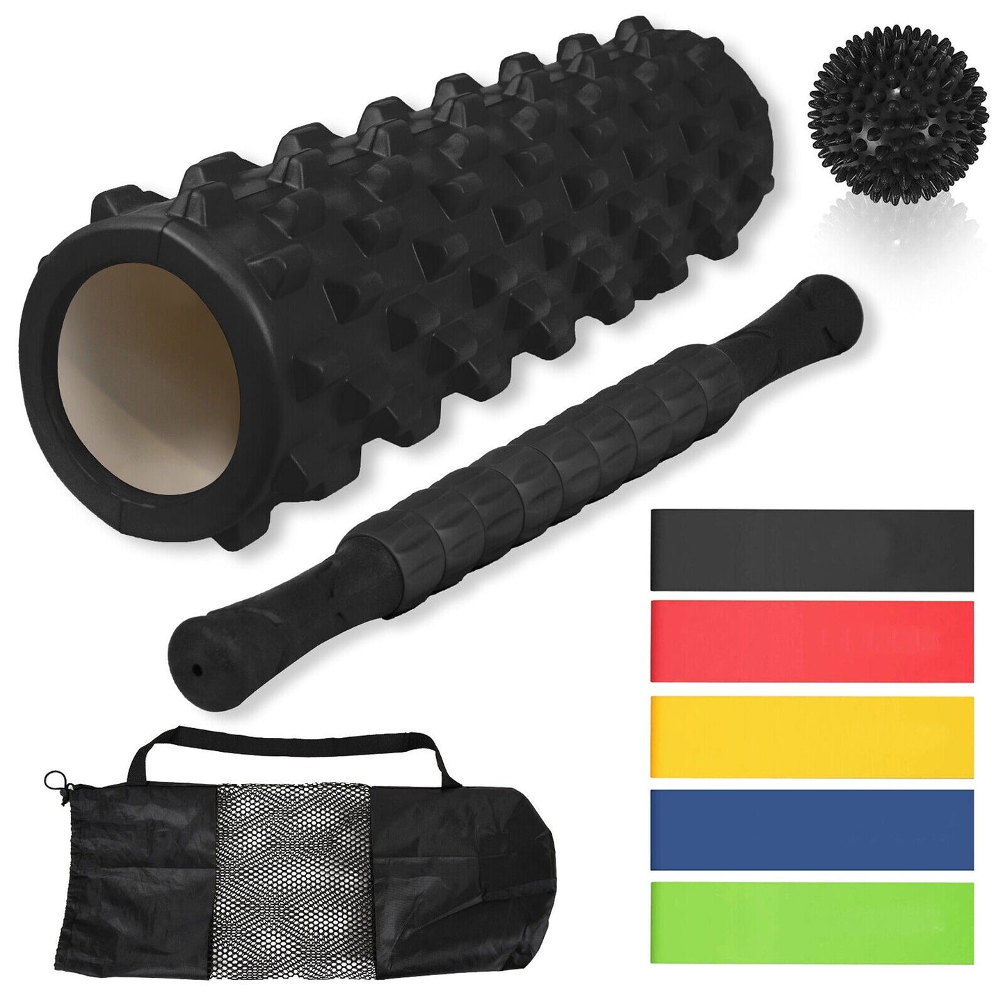 Foam Roller Yoga Set with Massage Ball and Resistance Band