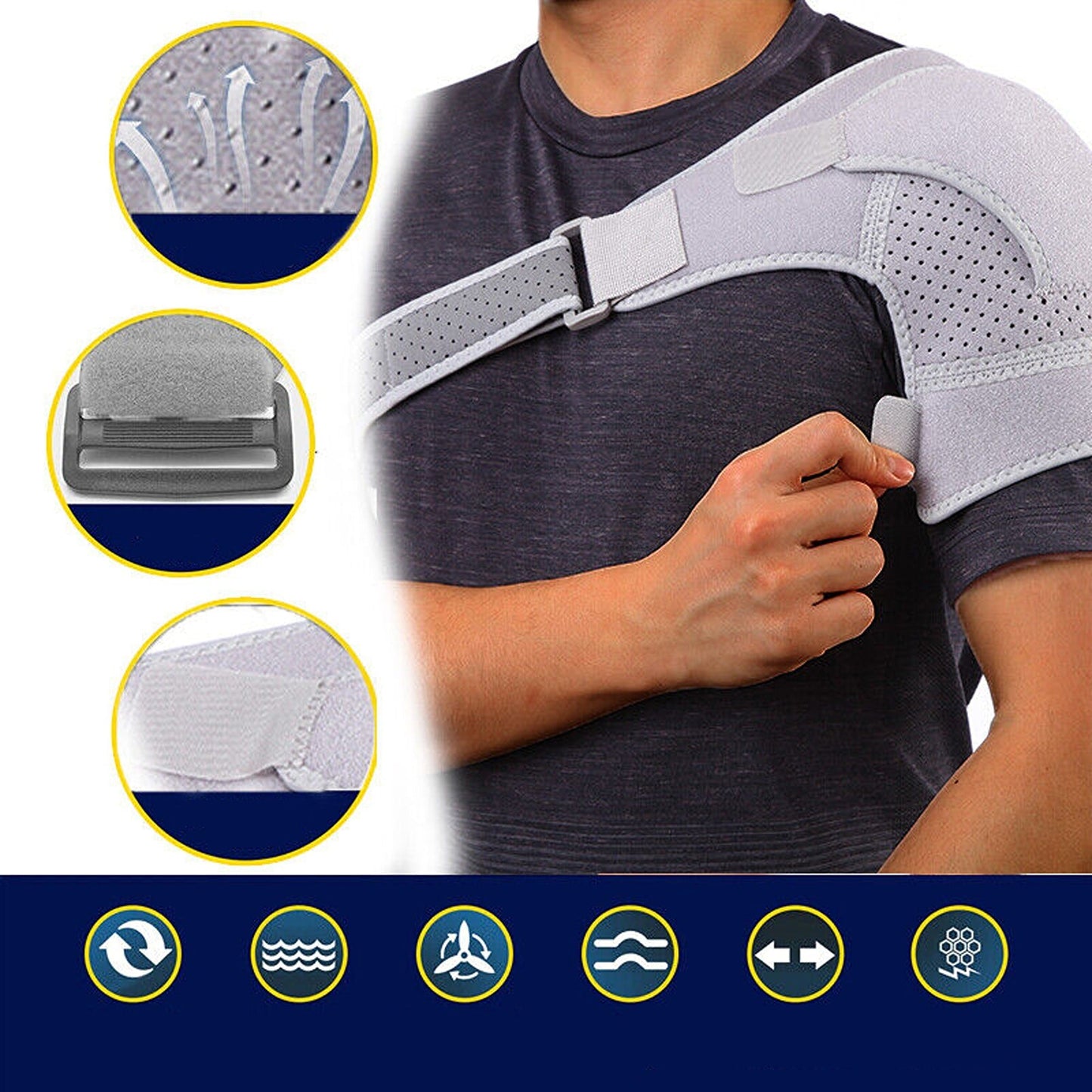 Unisex Shoulder Therapy Support Rotator Cuff Brace Belt Sleeve