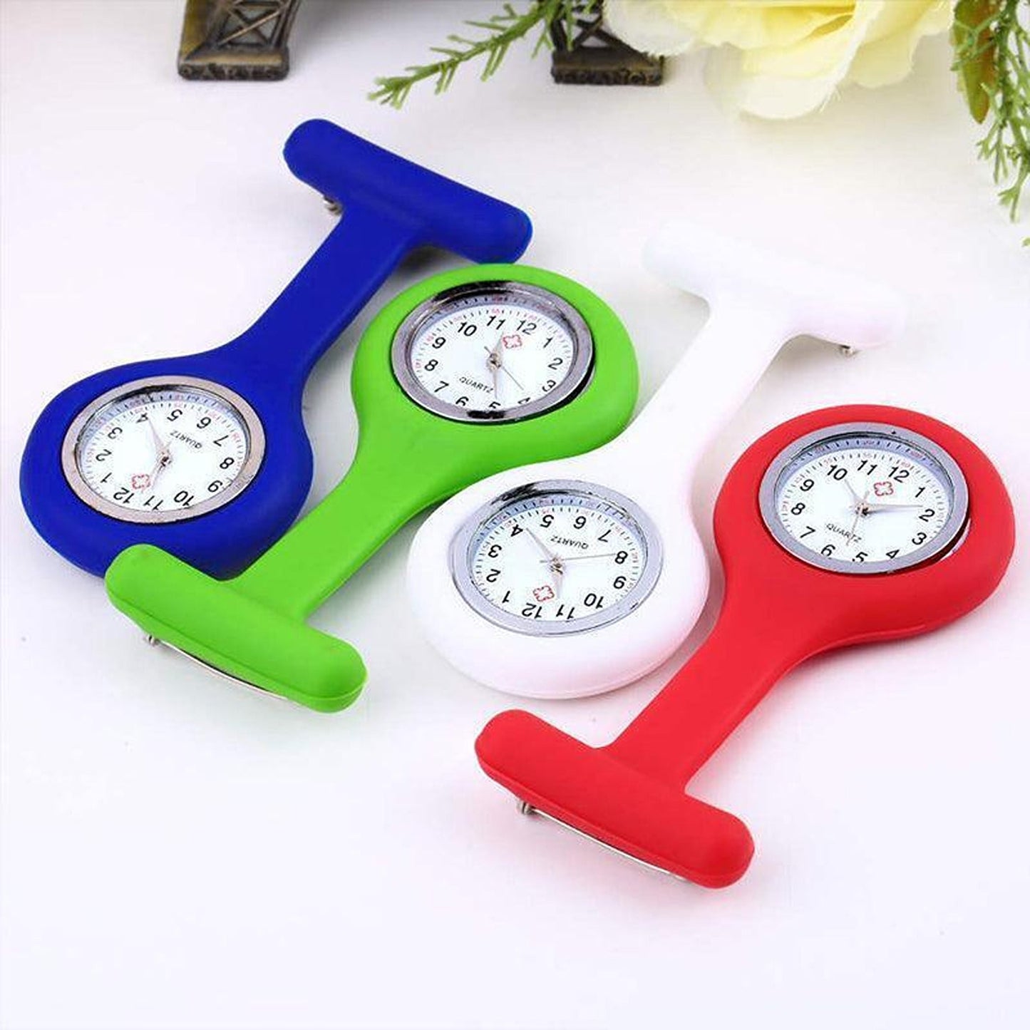 Nurse Silicone Brooch Fob Watch with Tunic Clip