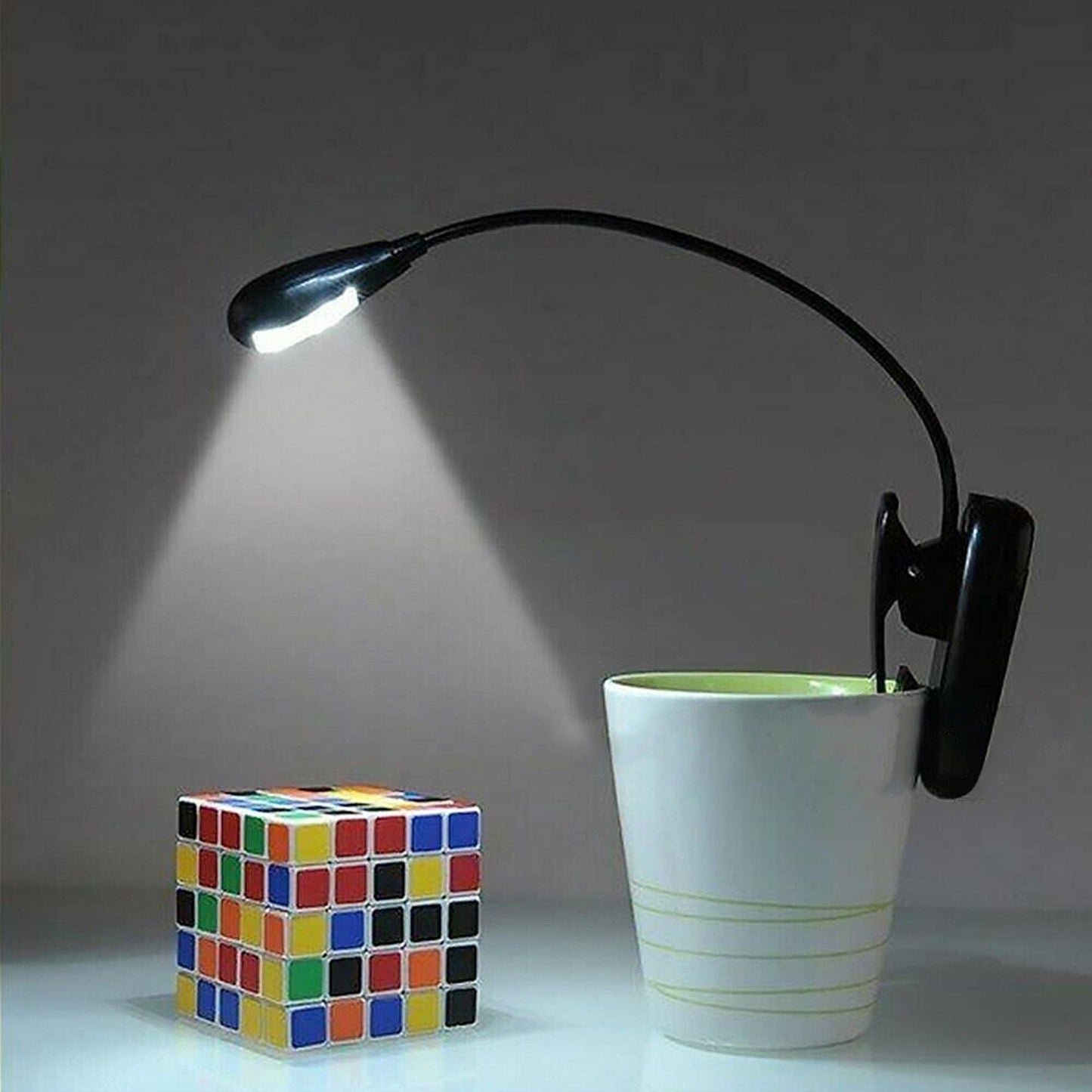 Clip On USB Rechargeable Reading Light Bed Book Lamp with 7 LED