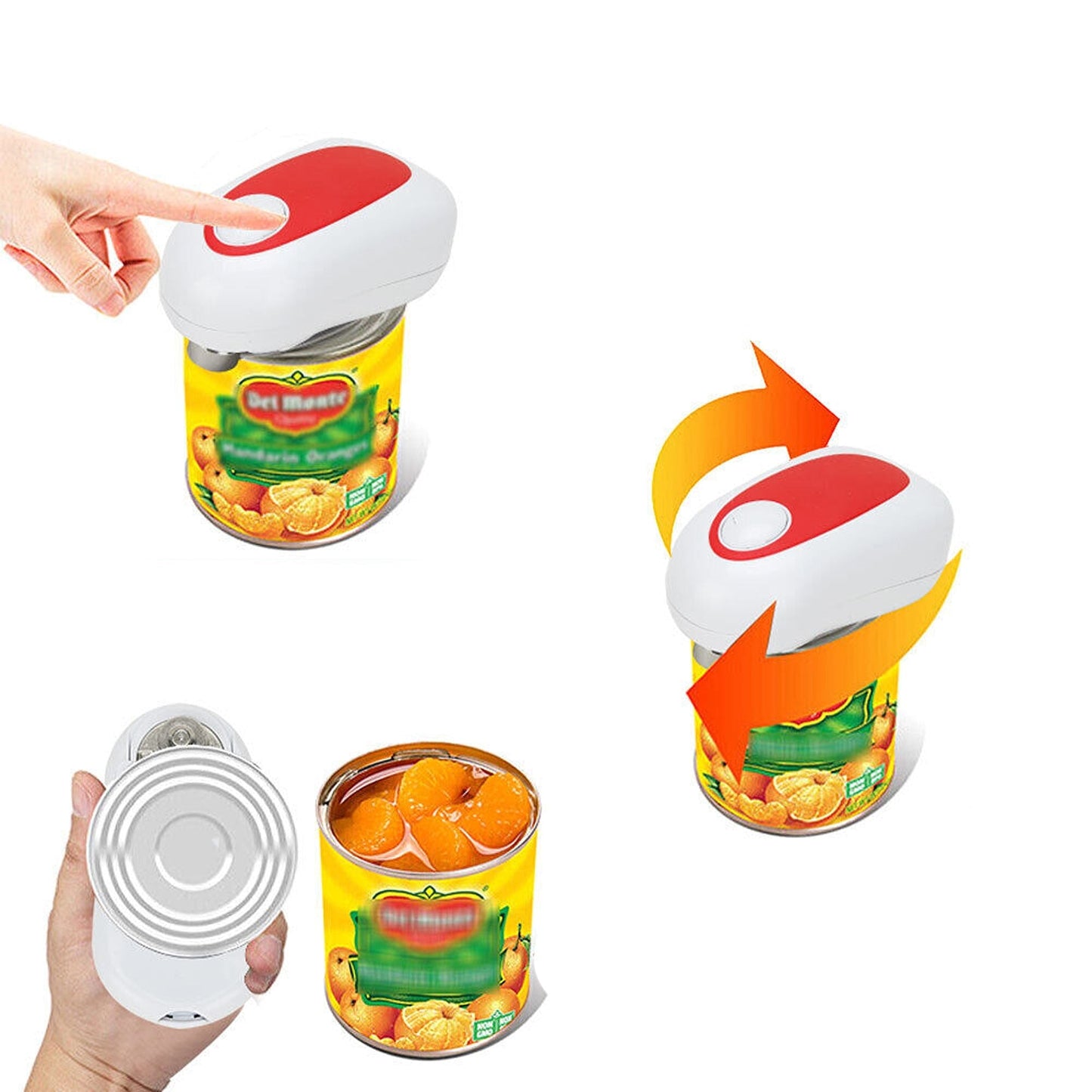 One-Touch Safety Can Opener with Automatic Lid Removal for Kitchens