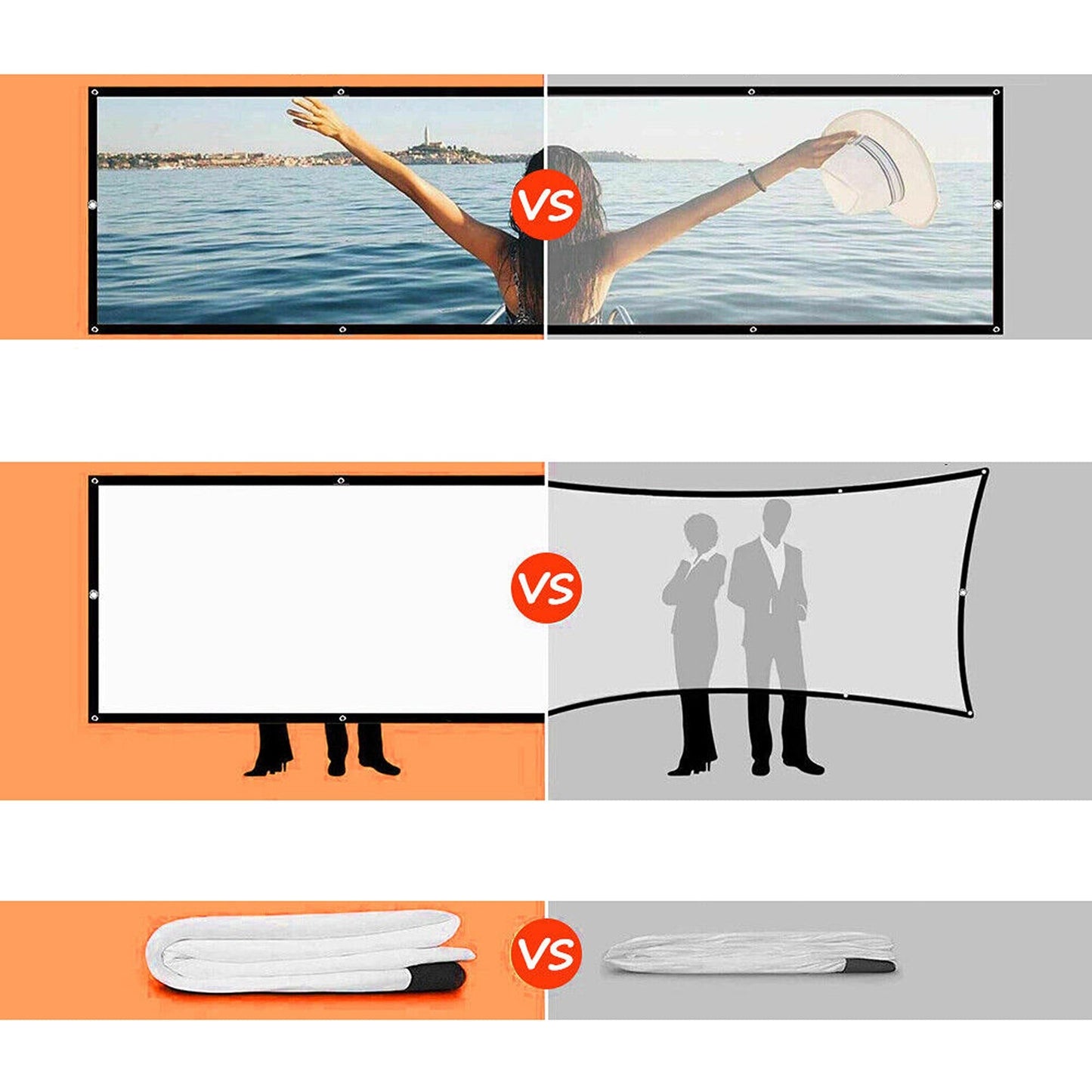 120-Inch Outdoor Hanging Projector Screen for Home Theater and Cinema Use
