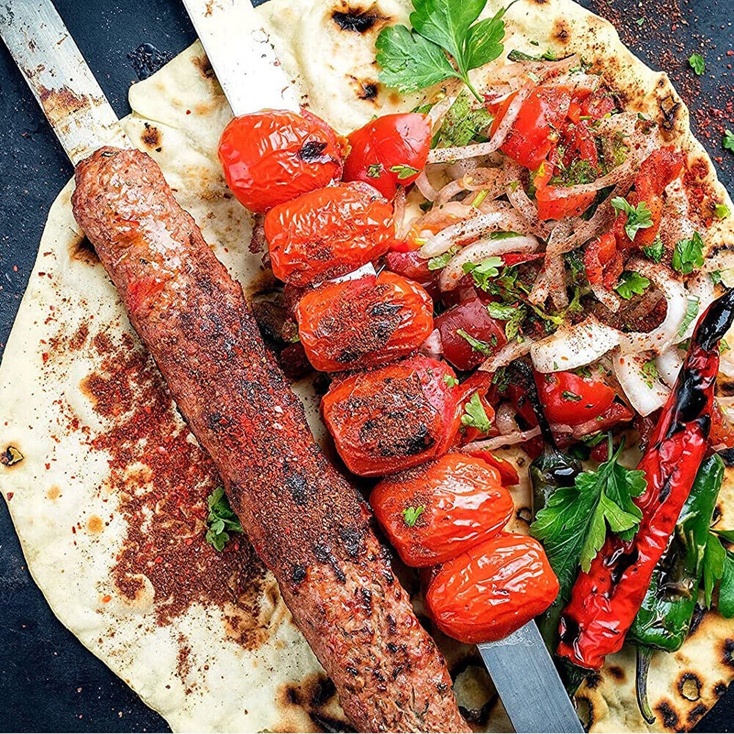 Stainless Steel Kebab Skewers for BBQ Suitable for Lamb Pork and Beef