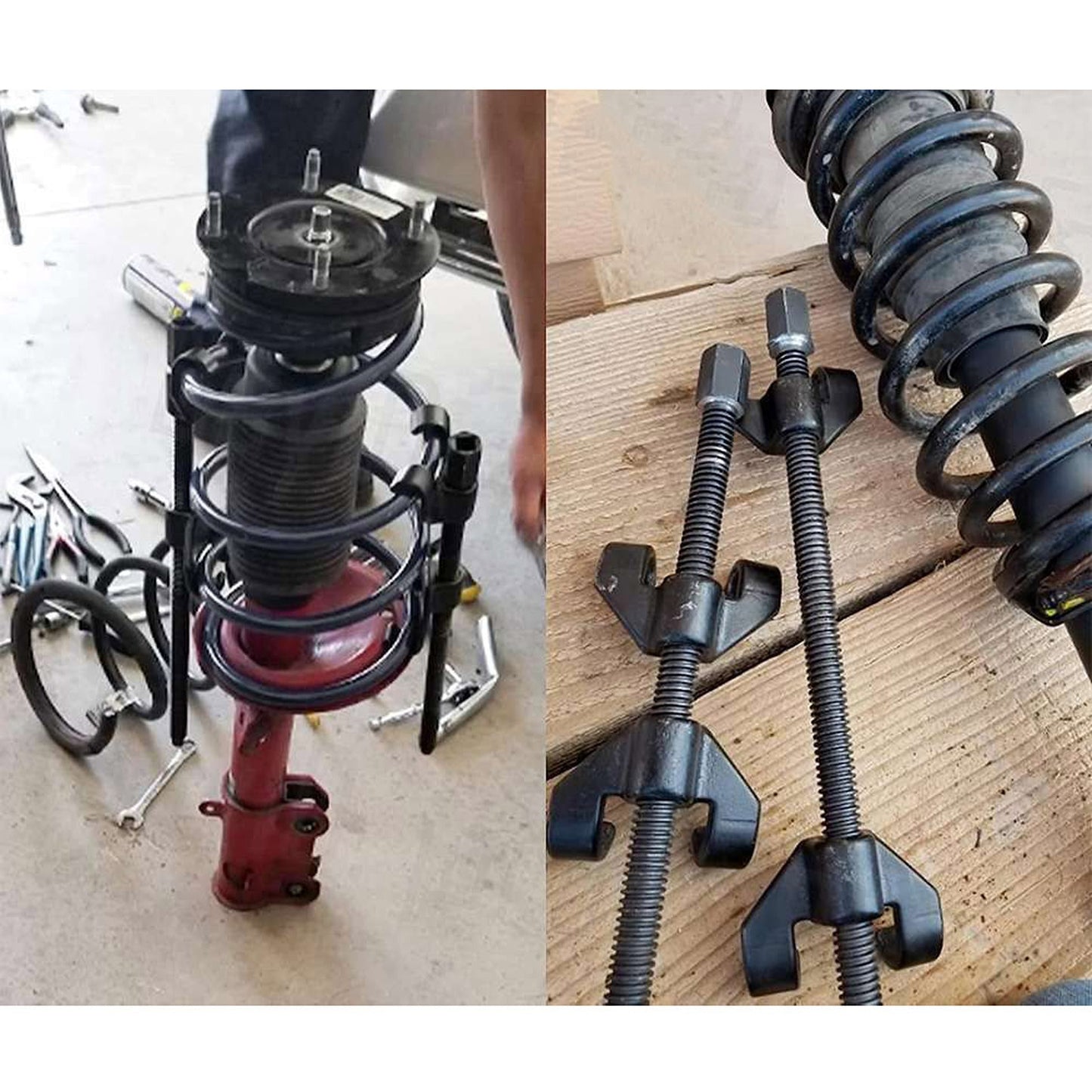 2pcs Auto Coil Spring Compressor Heavy-Duty Suspension Clamp Tool Set