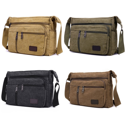 Vintage Canvas Crossbody Travel Messenger Bag Men Shoulder Satchel
