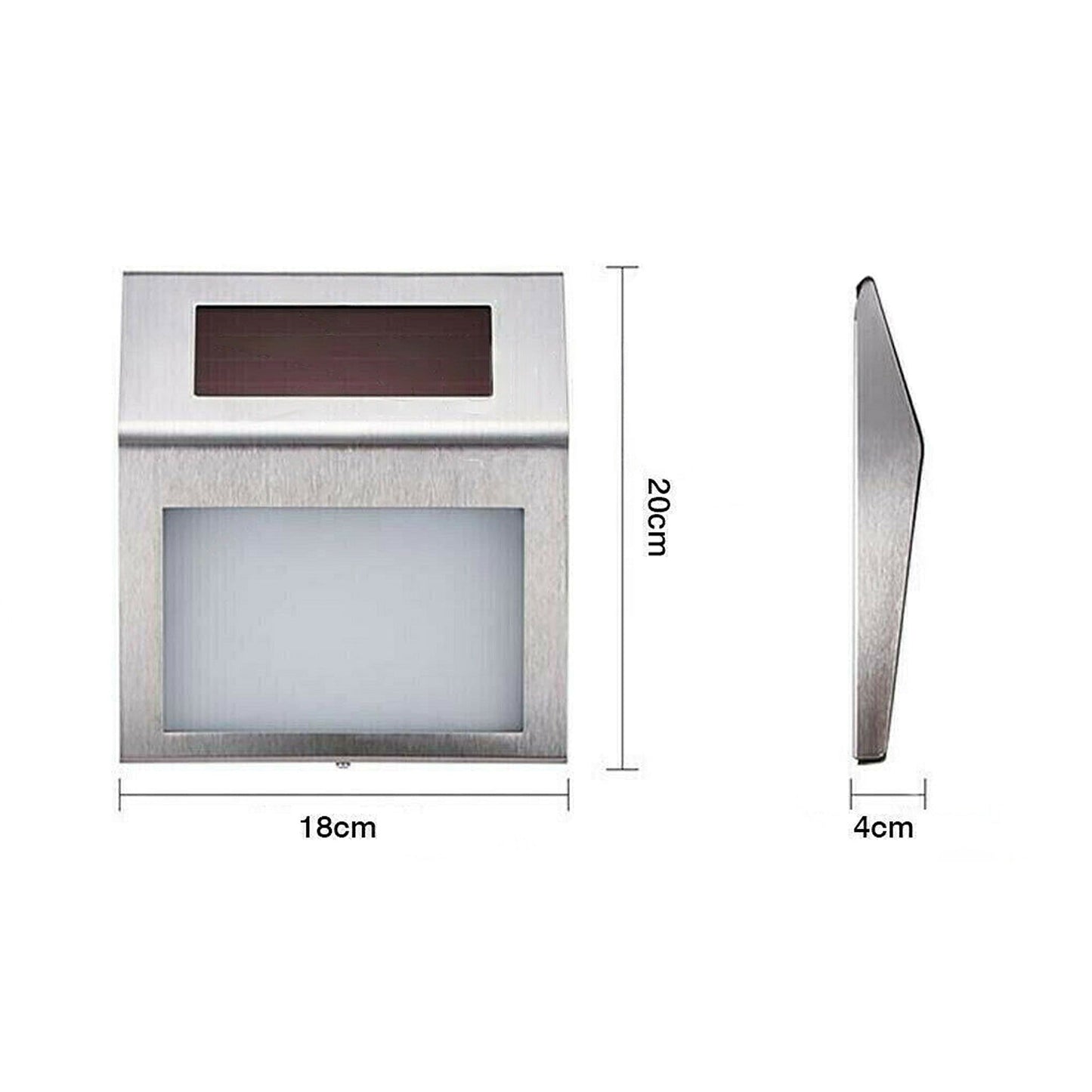 LED Solar Powered Address Sign House Number Light Stainless Steel
